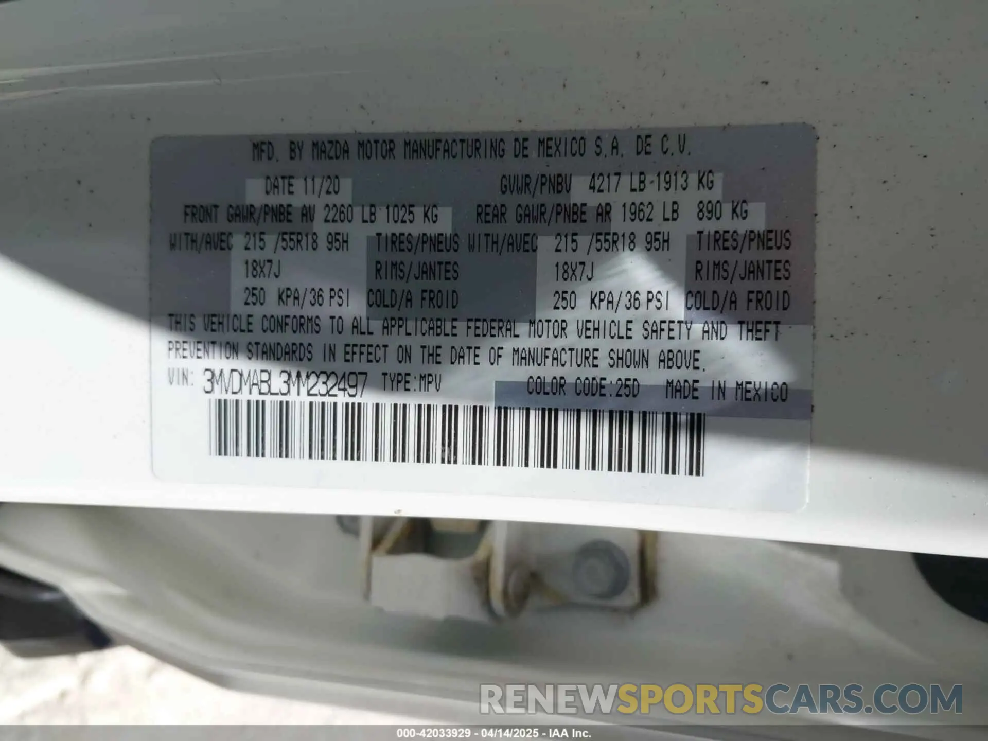 9 Фотография поврежденного автомобиля 3MVDMABL3MM232497 MAZDA CX-30 2021