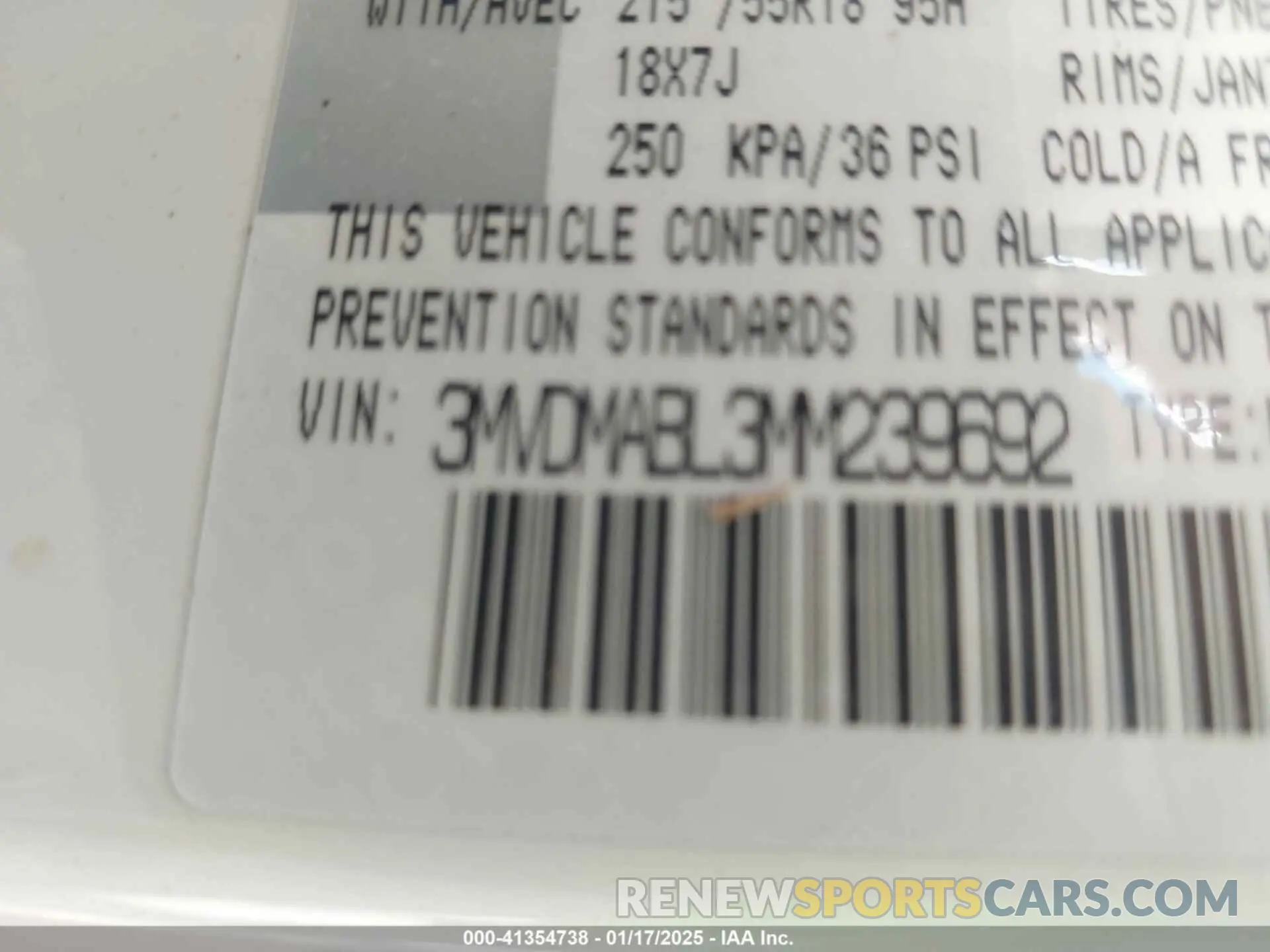 9 Фотография поврежденного автомобиля 3MVDMABL3MM239692 MAZDA CX-30 2021