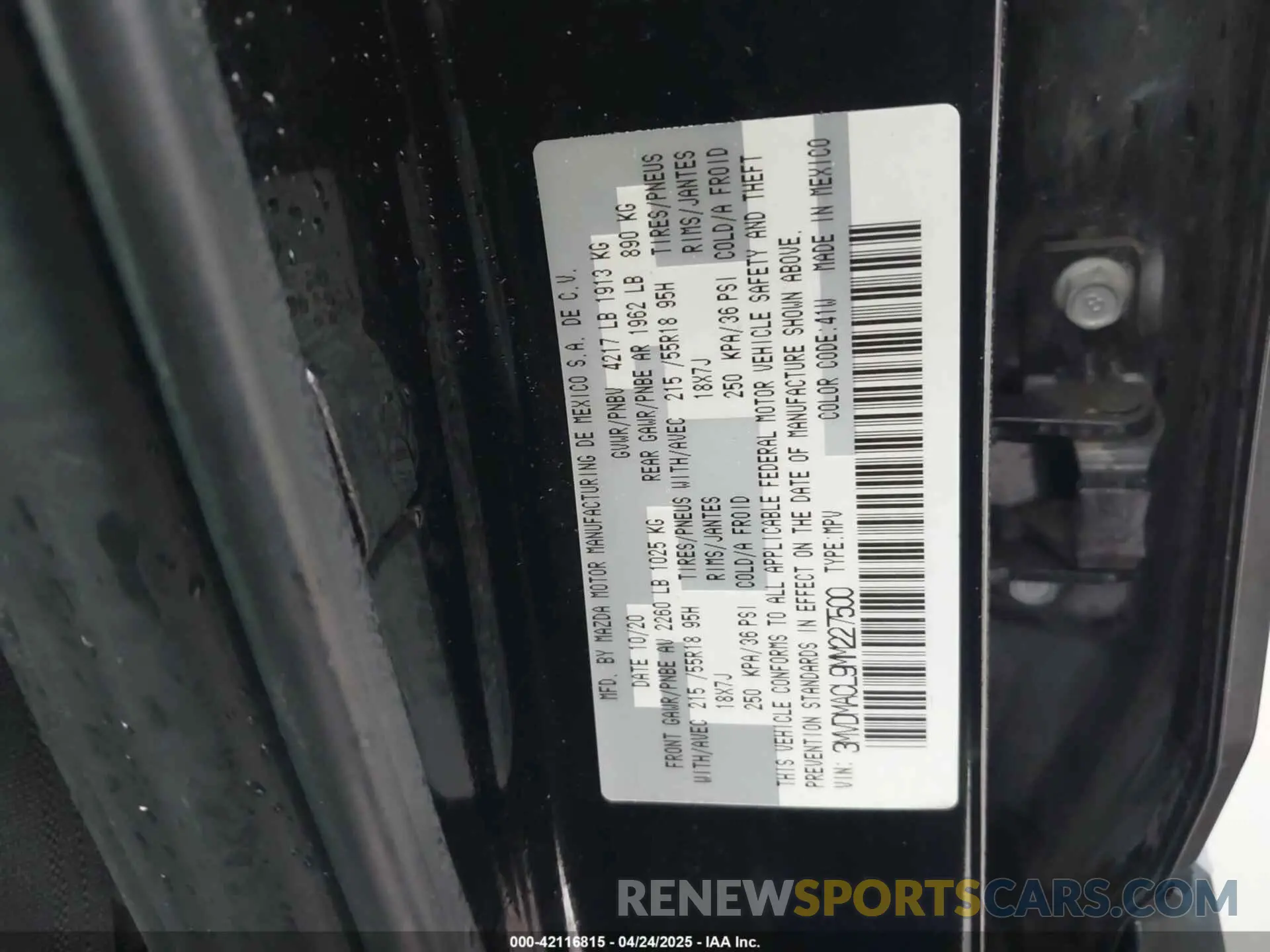 9 Фотография поврежденного автомобиля 3MVDMACL9MM227500 MAZDA CX-30 2021