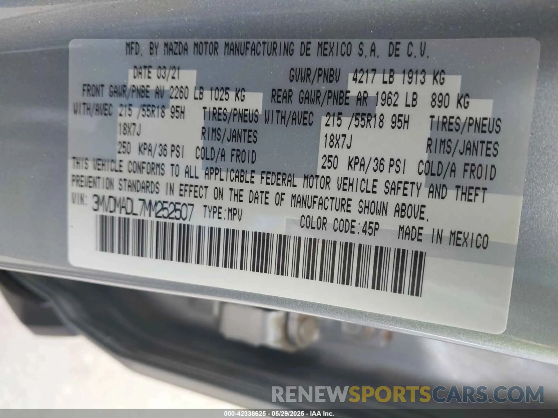 9 Photograph of a damaged car 3MVDMADL7MM252507 MAZDA CX-30 2021