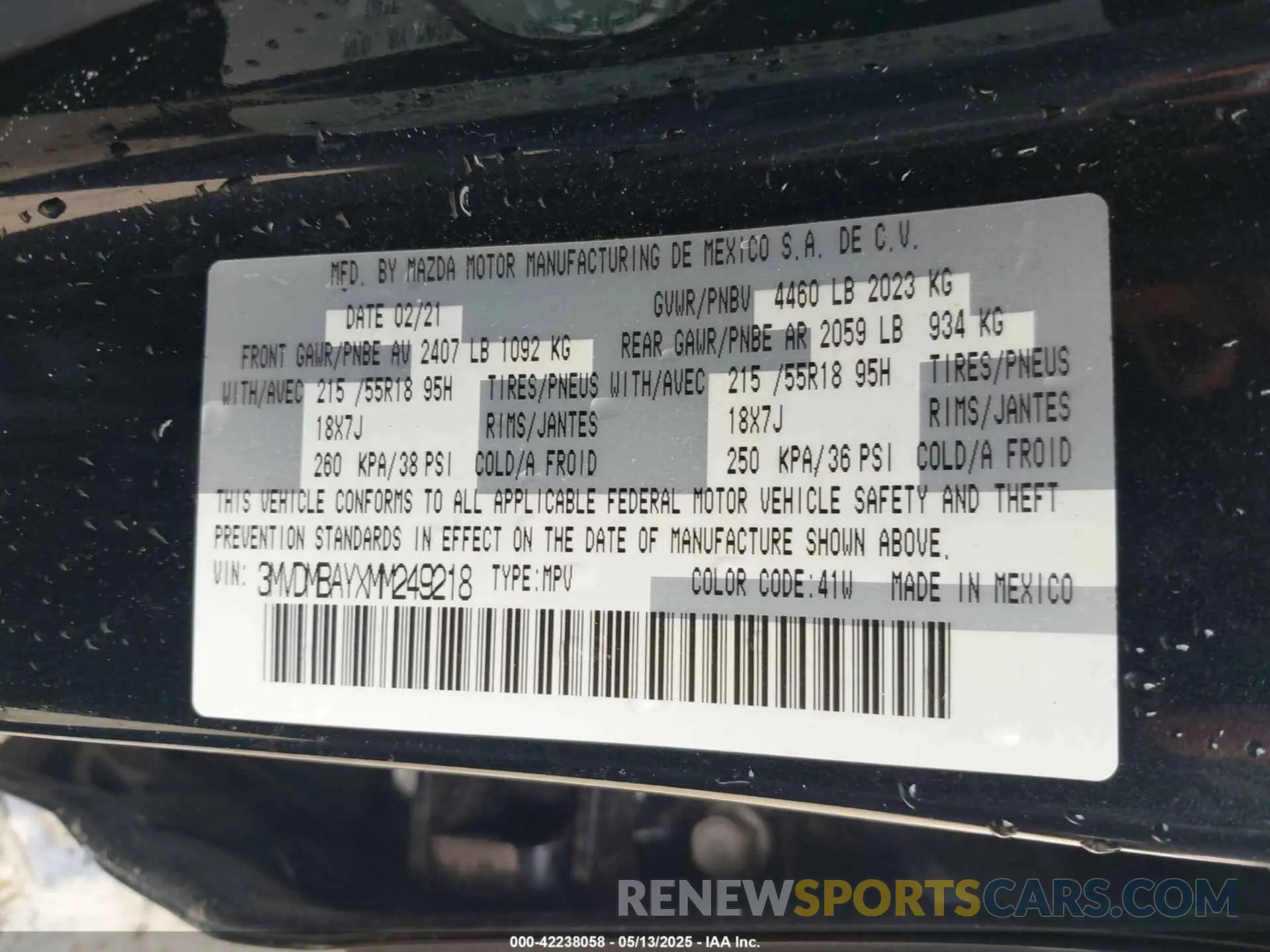 9 Photograph of a damaged car 3MVDMBAYXMM249218 MAZDA CX-30 2021