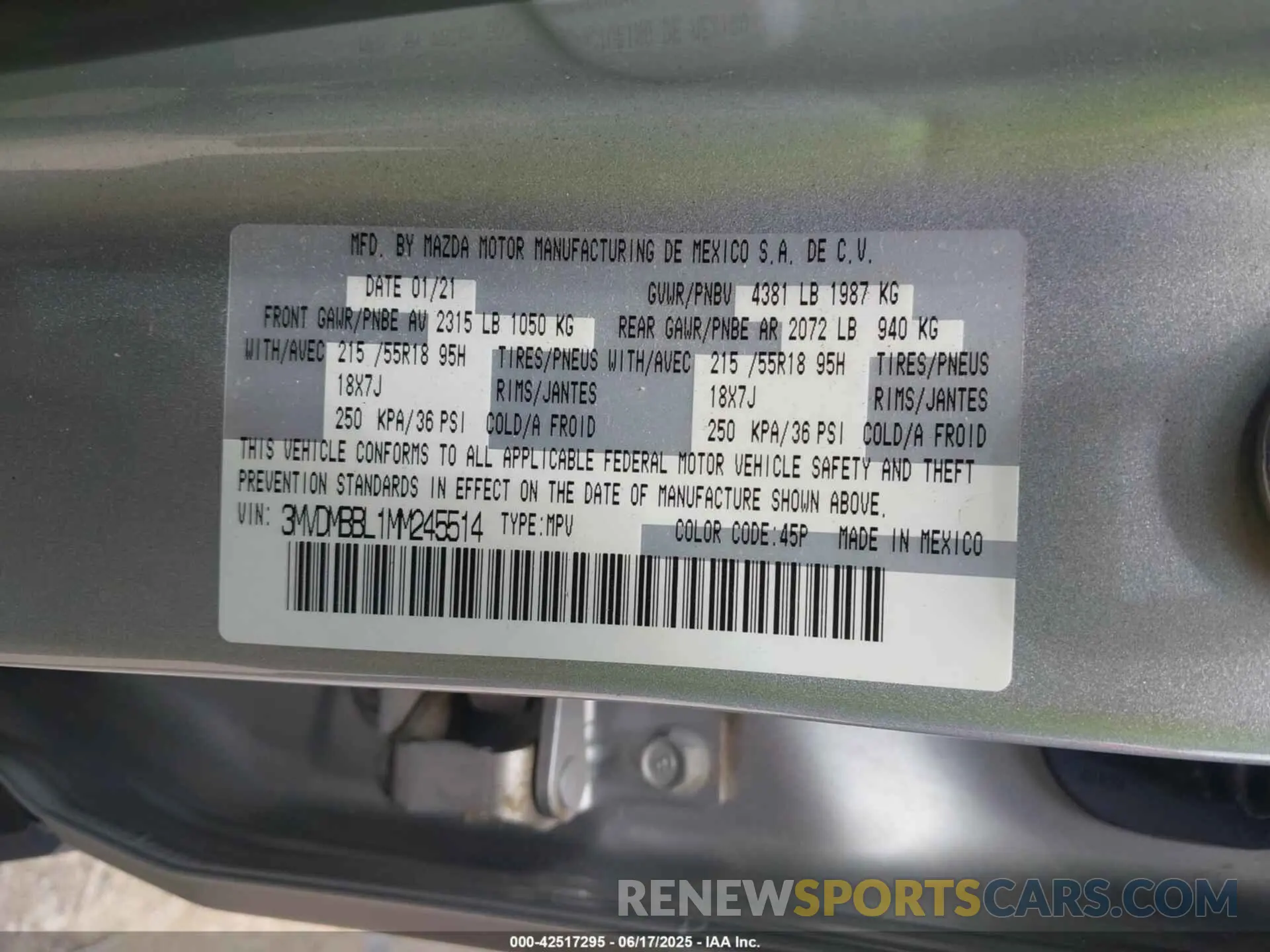 9 Фотография поврежденного автомобиля 3MVDMBBL1MM245514 MAZDA CX-30 2021