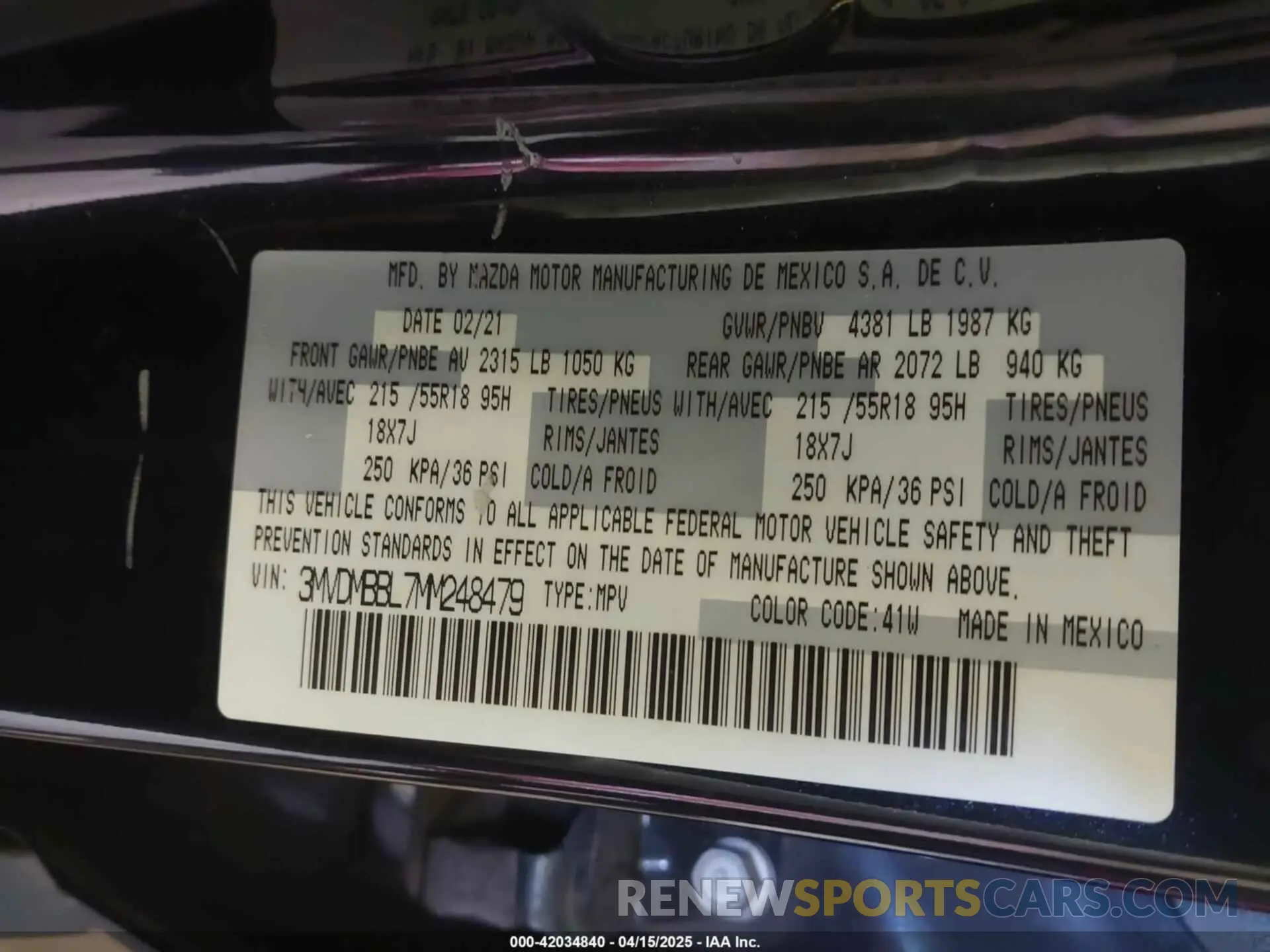 9 Фотография поврежденного автомобиля 3MVDMBBL7MM248479 MAZDA CX-30 2021