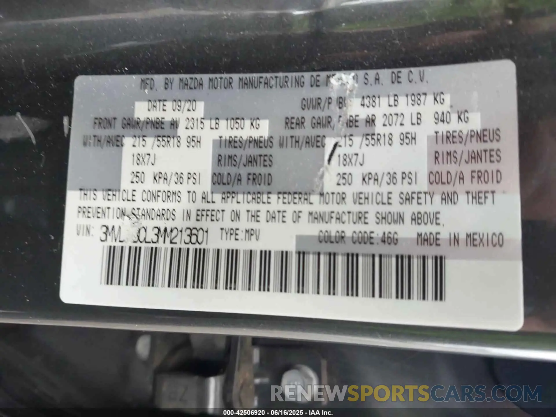 9 Фотография поврежденного автомобиля 3MVDMBCL3MM213601 MAZDA CX-30 2021