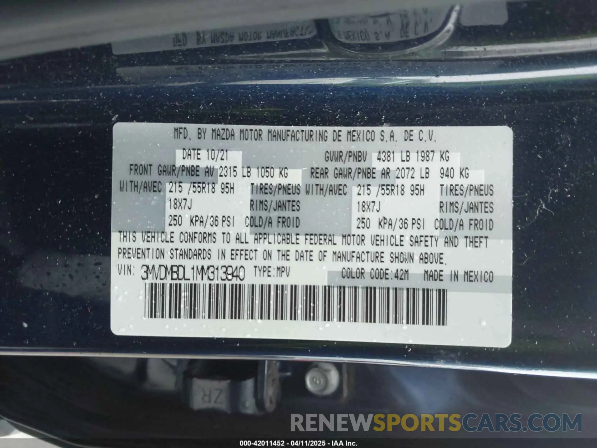 9 Photograph of a damaged car 3MVDMBDL1MM313940 MAZDA CX-30 2021