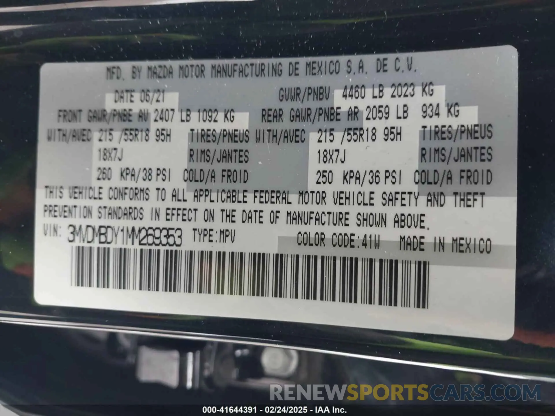 9 Photograph of a damaged car 3MVDMBDY1MM269353 MAZDA CX-30 2021