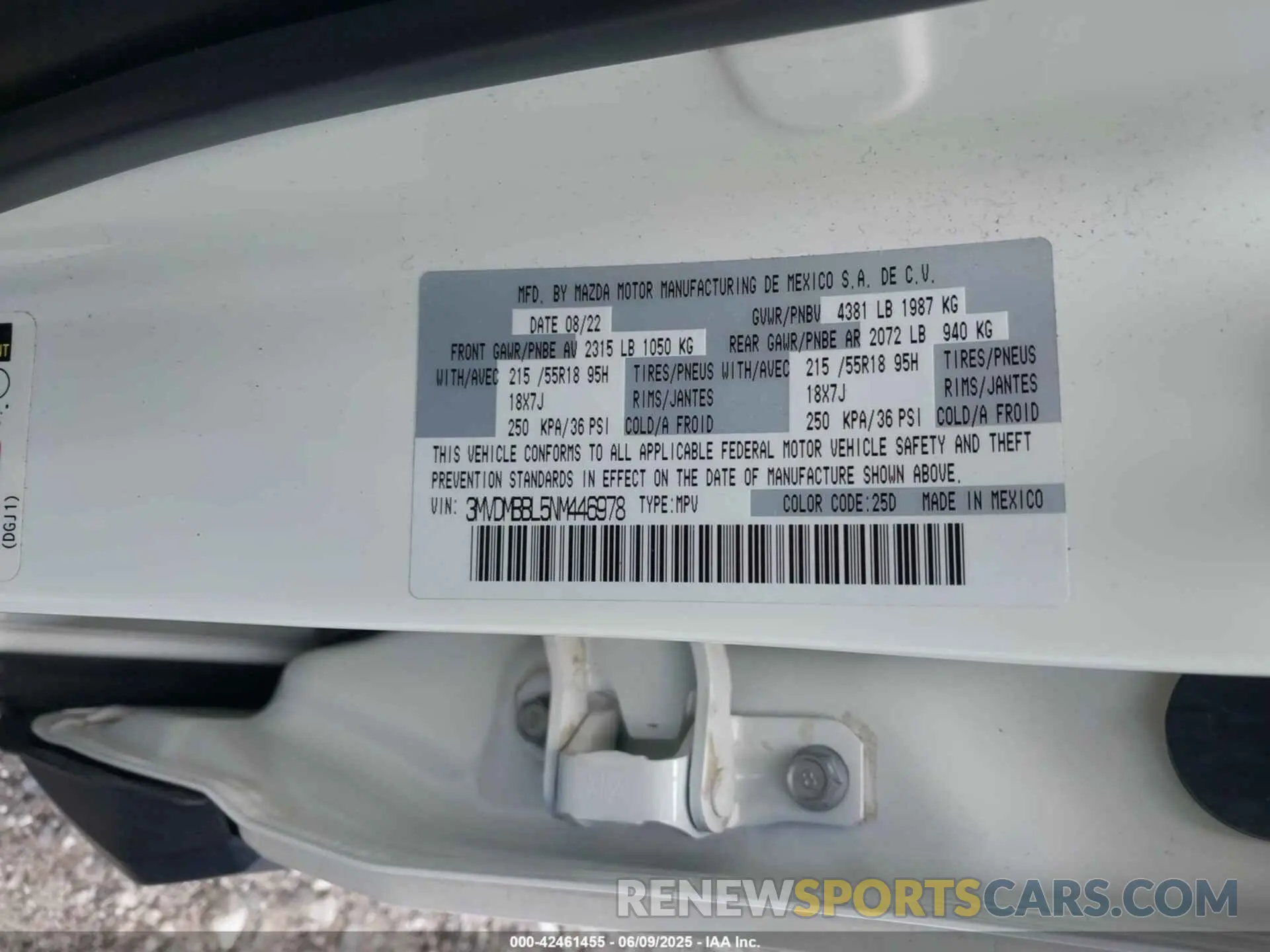 9 Photograph of a damaged car 3MVDMBBL5NM446978 MAZDA CX-30 2022
