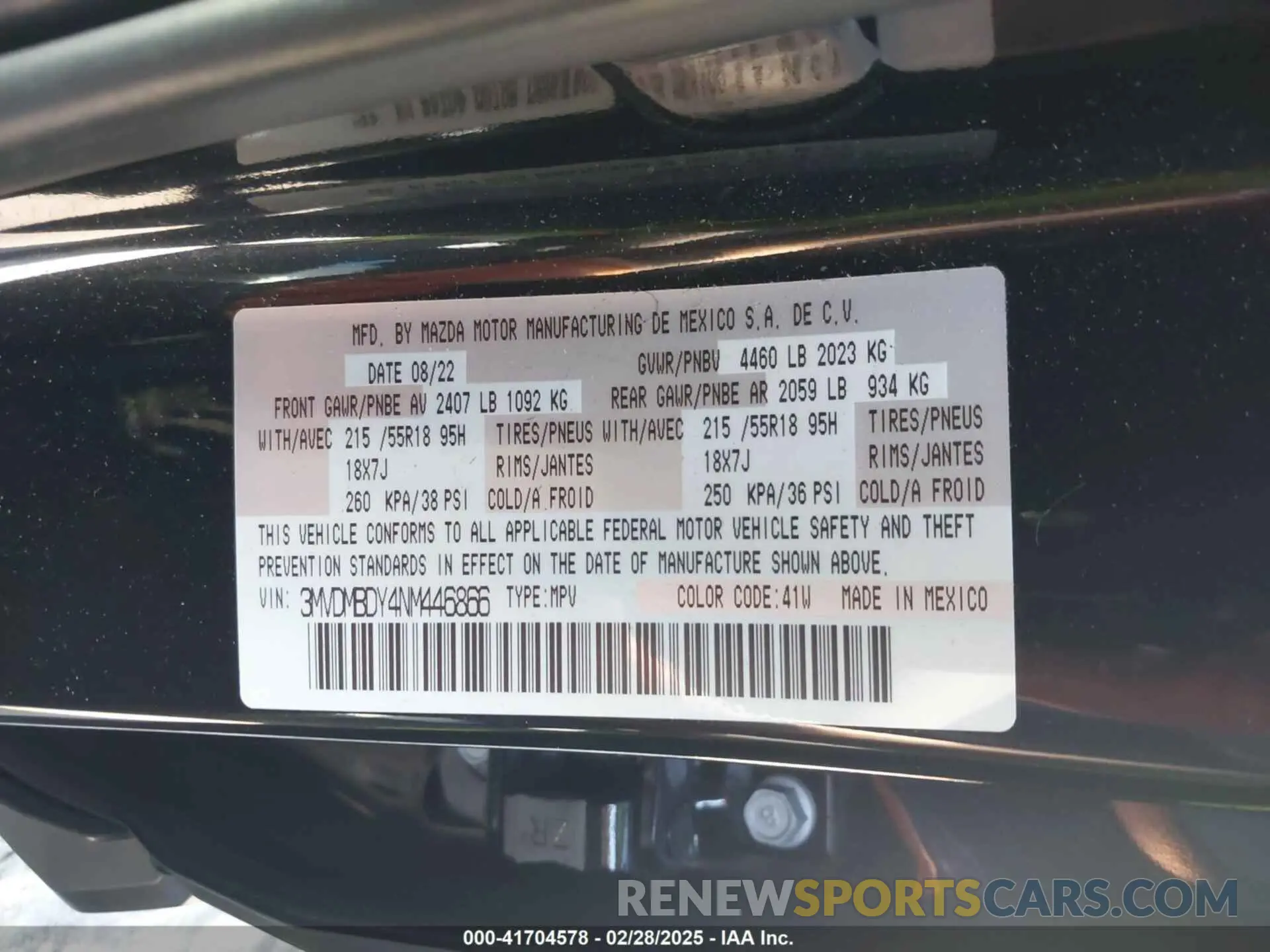 9 Photograph of a damaged car 3MVDMBDY4NM446866 MAZDA CX-30 2022