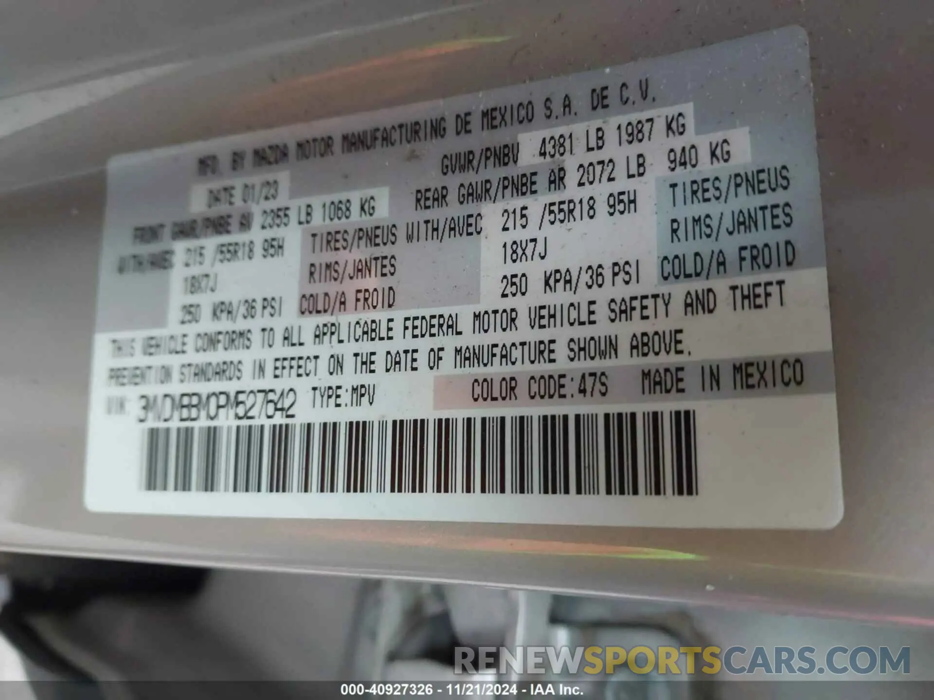 9 Photograph of a damaged car 3MVDMBBM0PM527642 MAZDA CX-30 2023