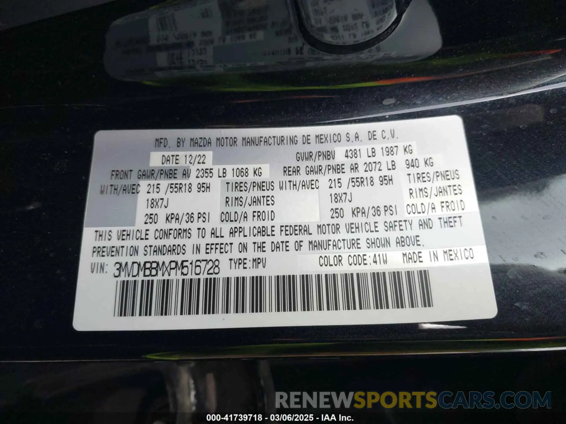 9 Фотография поврежденного автомобиля 3MVDMBBMXPM516728 MAZDA CX-30 2023