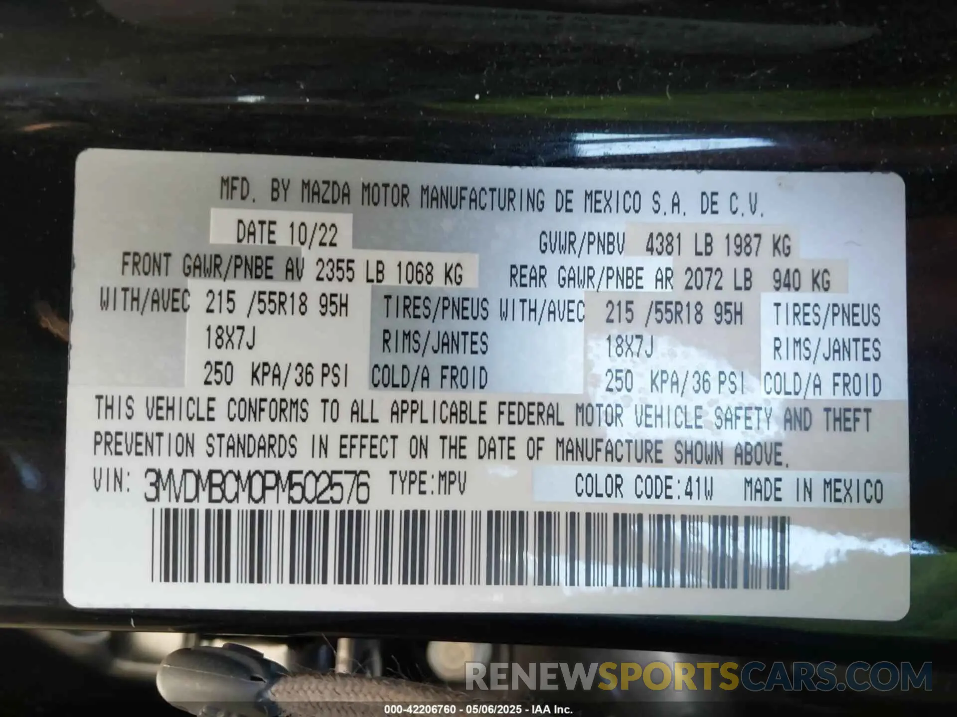 9 Фотография поврежденного автомобиля 3MVDMBCM0PM502576 MAZDA CX-30 2023