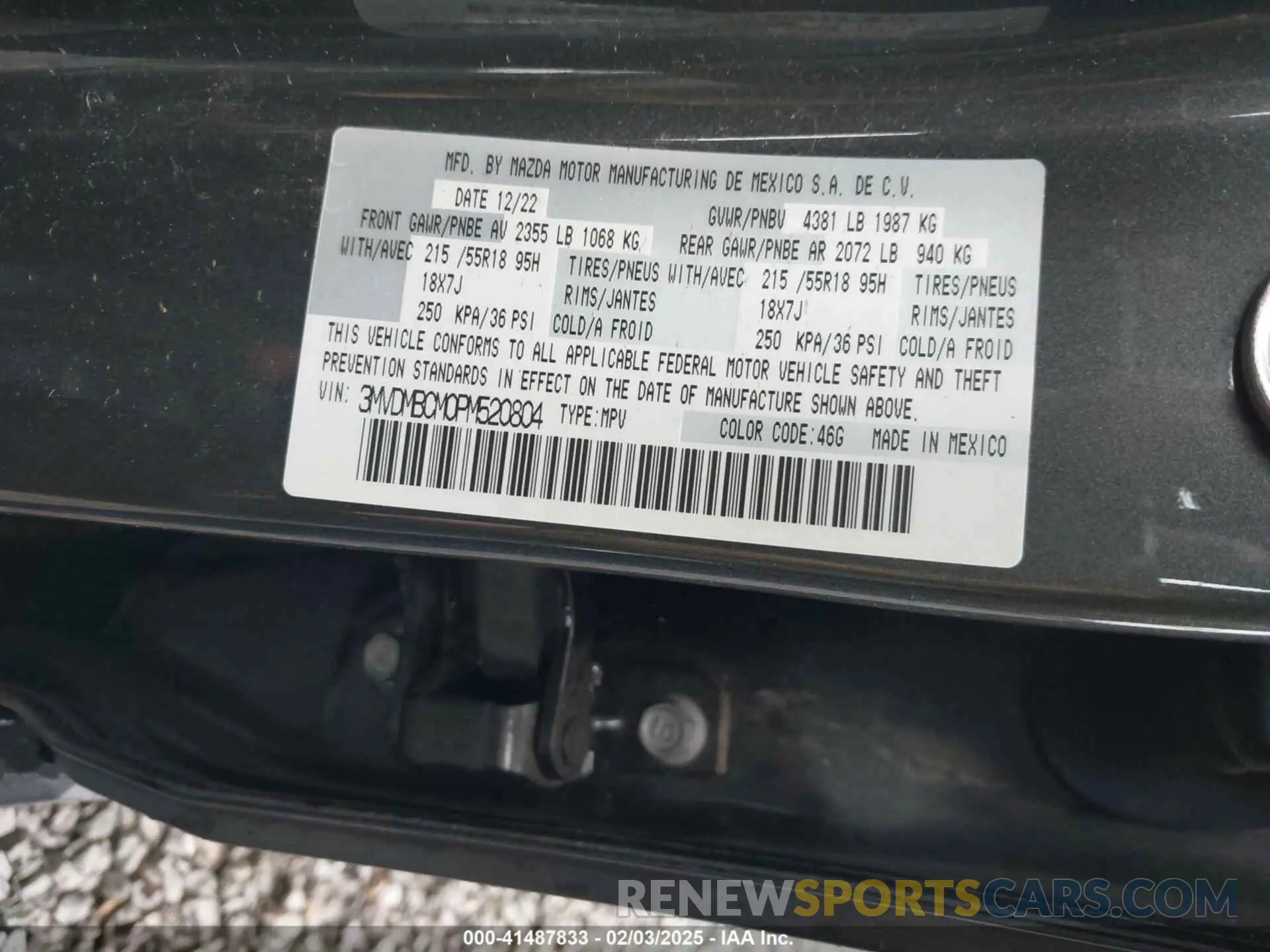 9 Фотография поврежденного автомобиля 3MVDMBCM0PM520804 MAZDA CX-30 2023