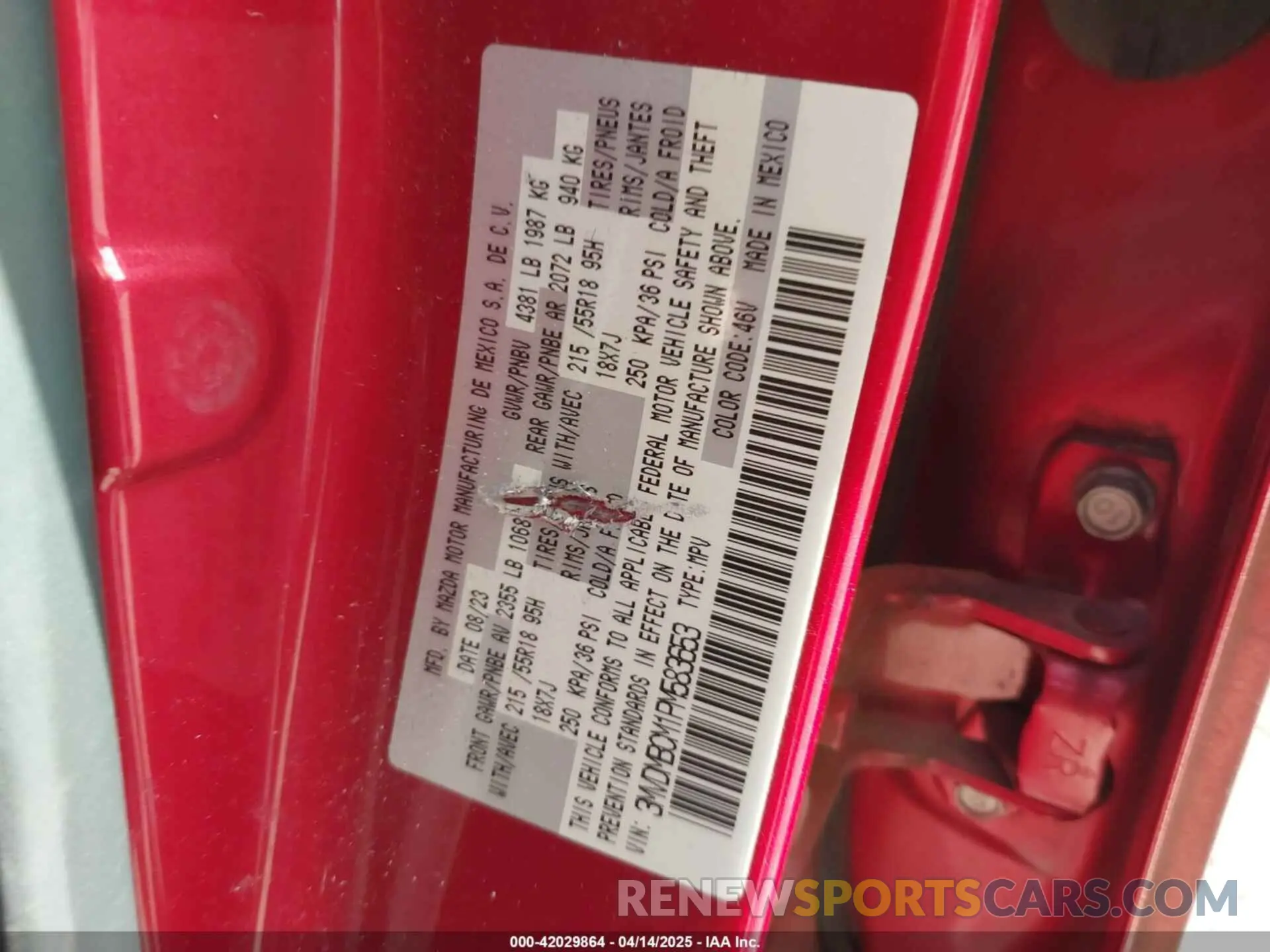 9 Photograph of a damaged car 3MVDMBCM1PM583653 MAZDA CX-30 2023