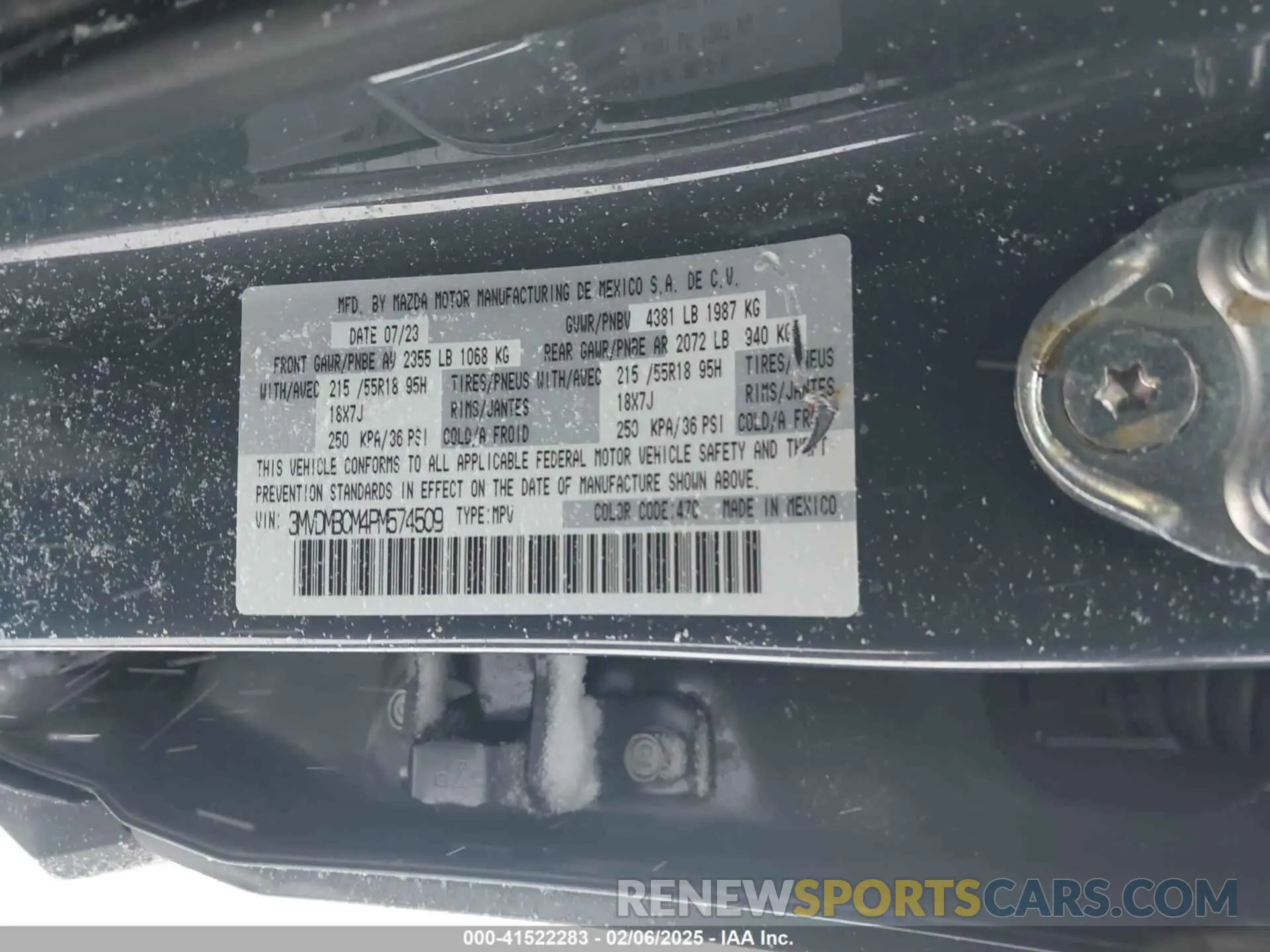 9 Photograph of a damaged car 3MVDMBCM4PM574509 MAZDA CX-30 2023