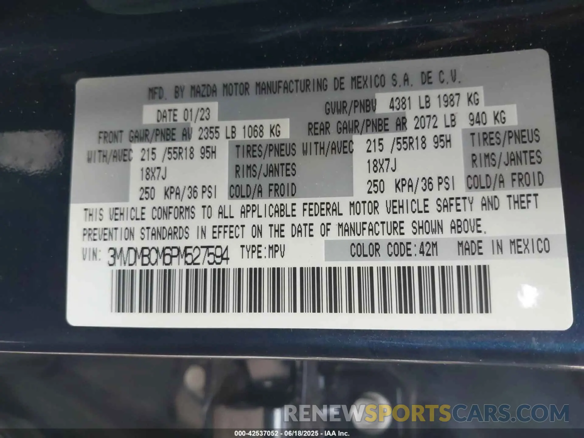 9 Photograph of a damaged car 3MVDMBCM6PM527594 MAZDA CX-30 2023