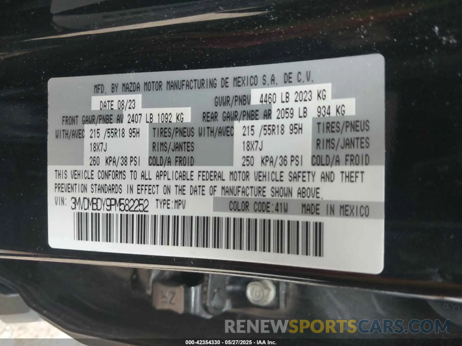 9 Photograph of a damaged car 3MVDMBDY9PM582252 MAZDA CX-30 2023