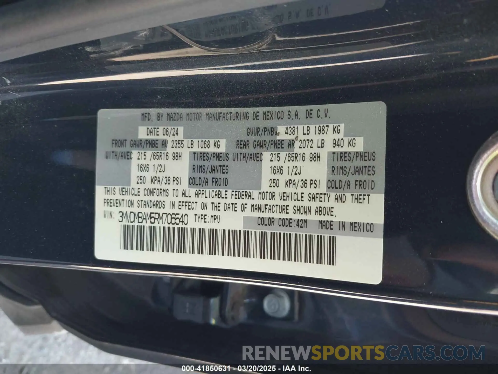 9 Photograph of a damaged car 3MVDMBAM5RM706540 MAZDA CX-30 2024