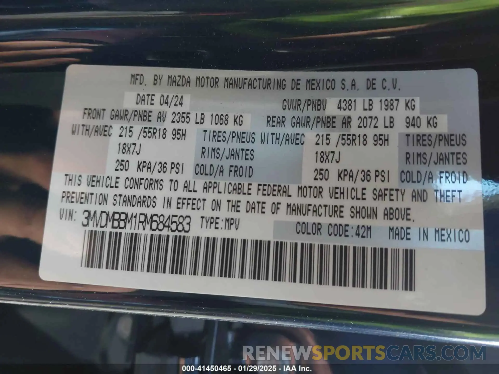 9 Фотография поврежденного автомобиля 3MVDMBBM1RM684583 MAZDA CX-30 2024