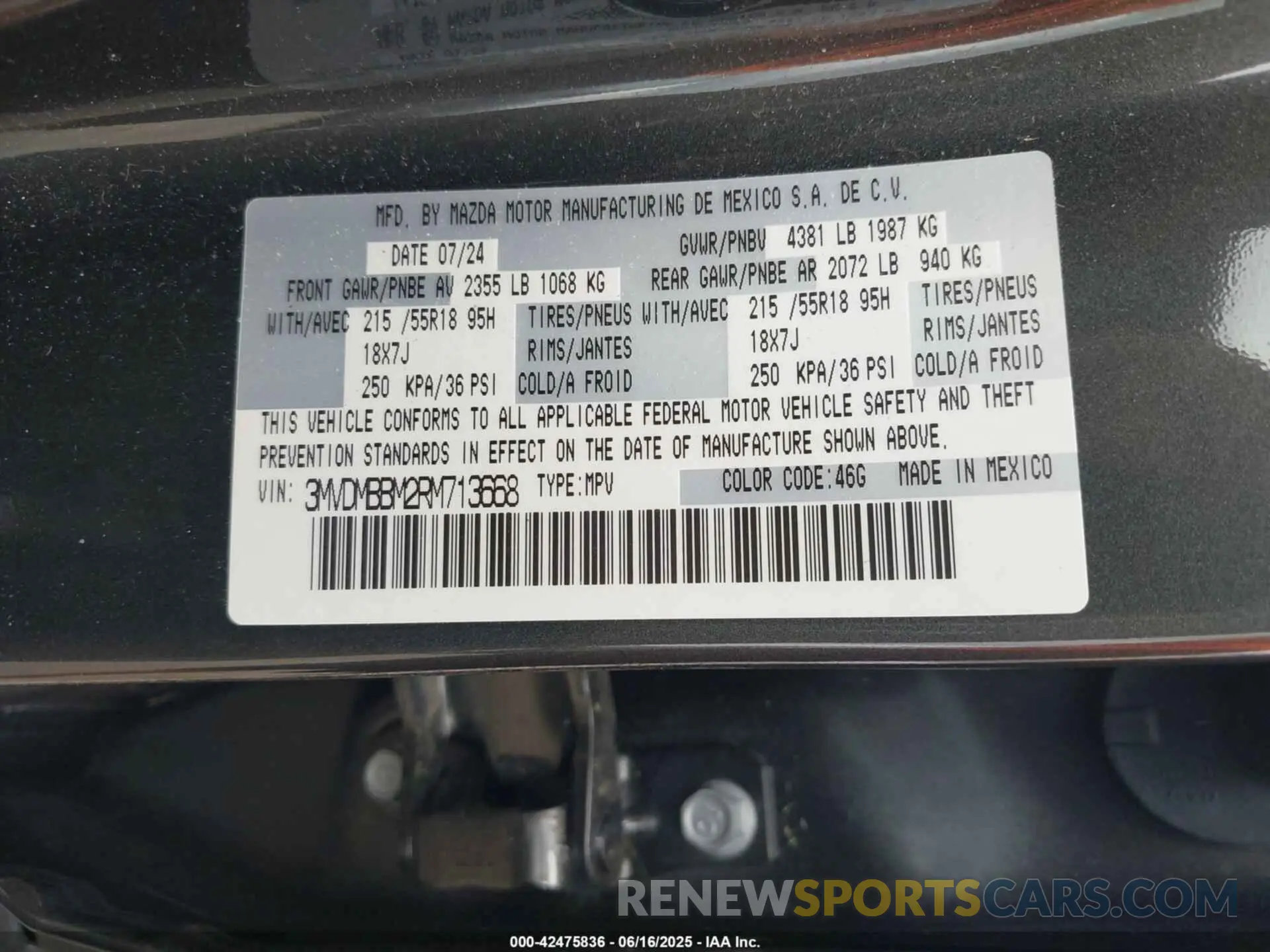9 Фотография поврежденного автомобиля 3MVDMBBM2RM713668 MAZDA CX-30 2024