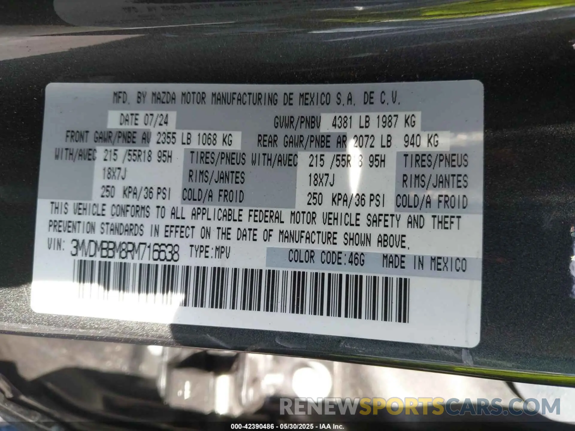 9 Photograph of a damaged car 3MVDMBBM8RM716638 MAZDA CX-30 2024