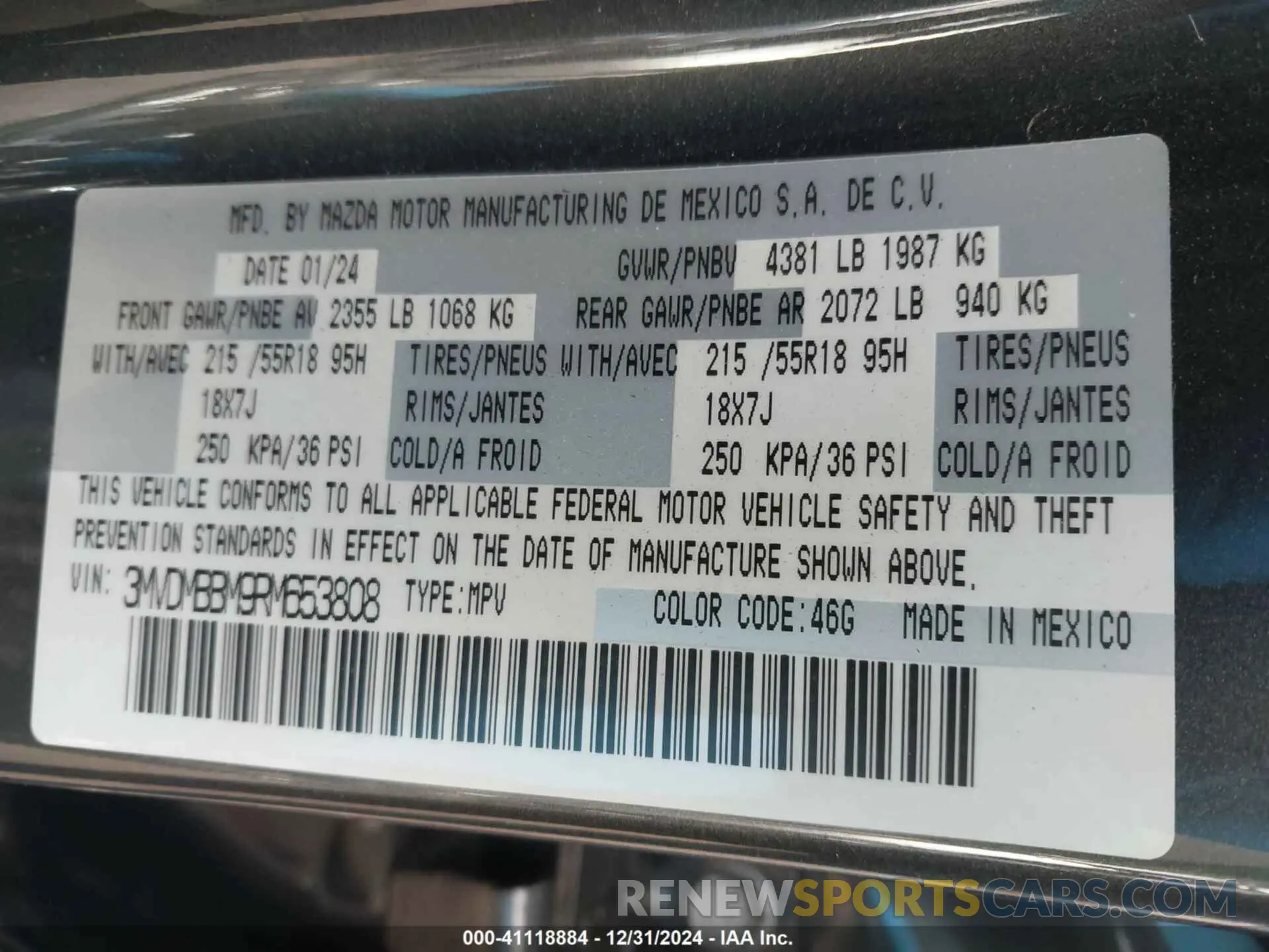 9 Photograph of a damaged car 3MVDMBBM9RM653808 MAZDA CX-30 2024