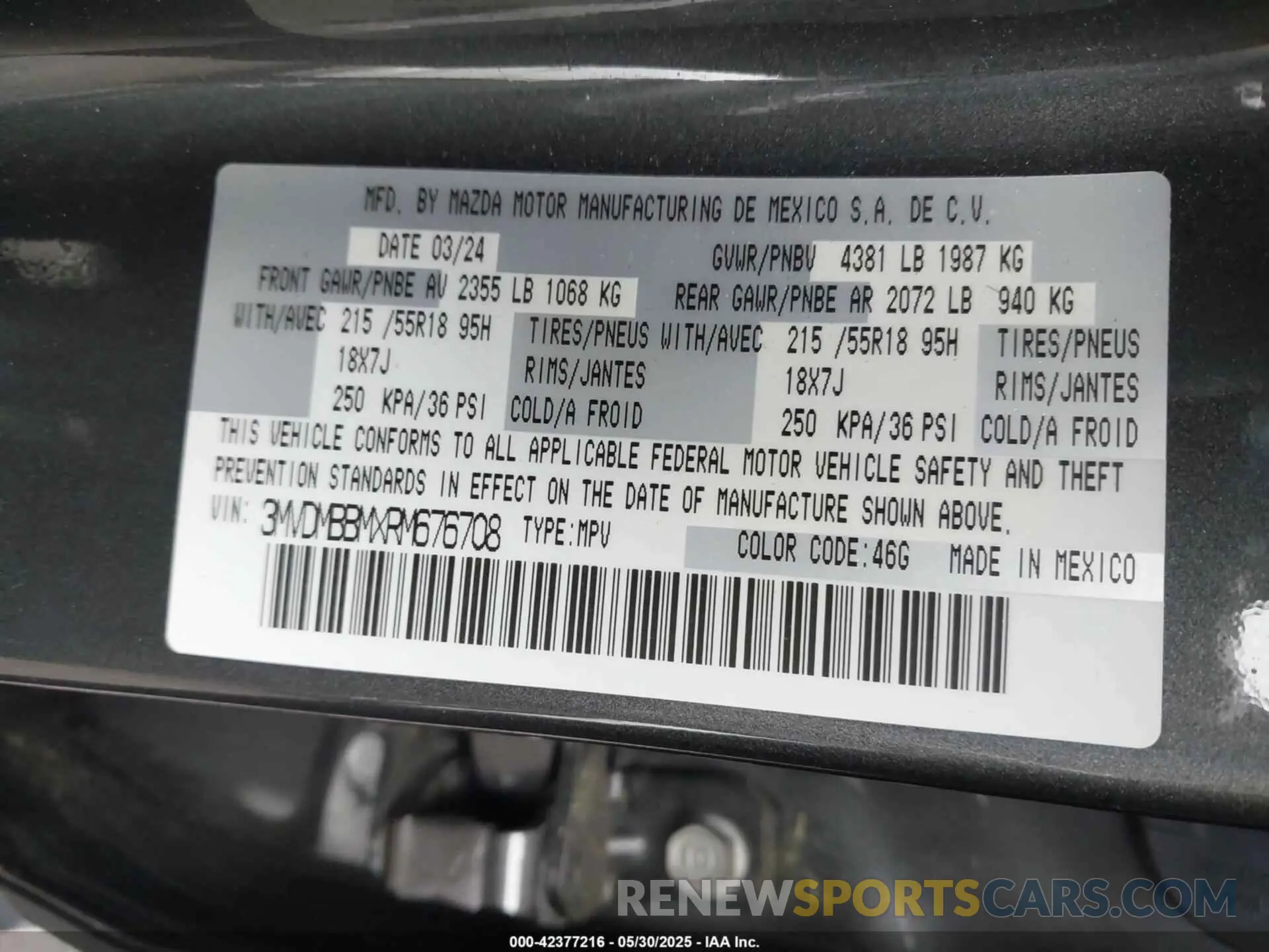 9 Photograph of a damaged car 3MVDMBBMXRM676708 MAZDA CX-30 2024