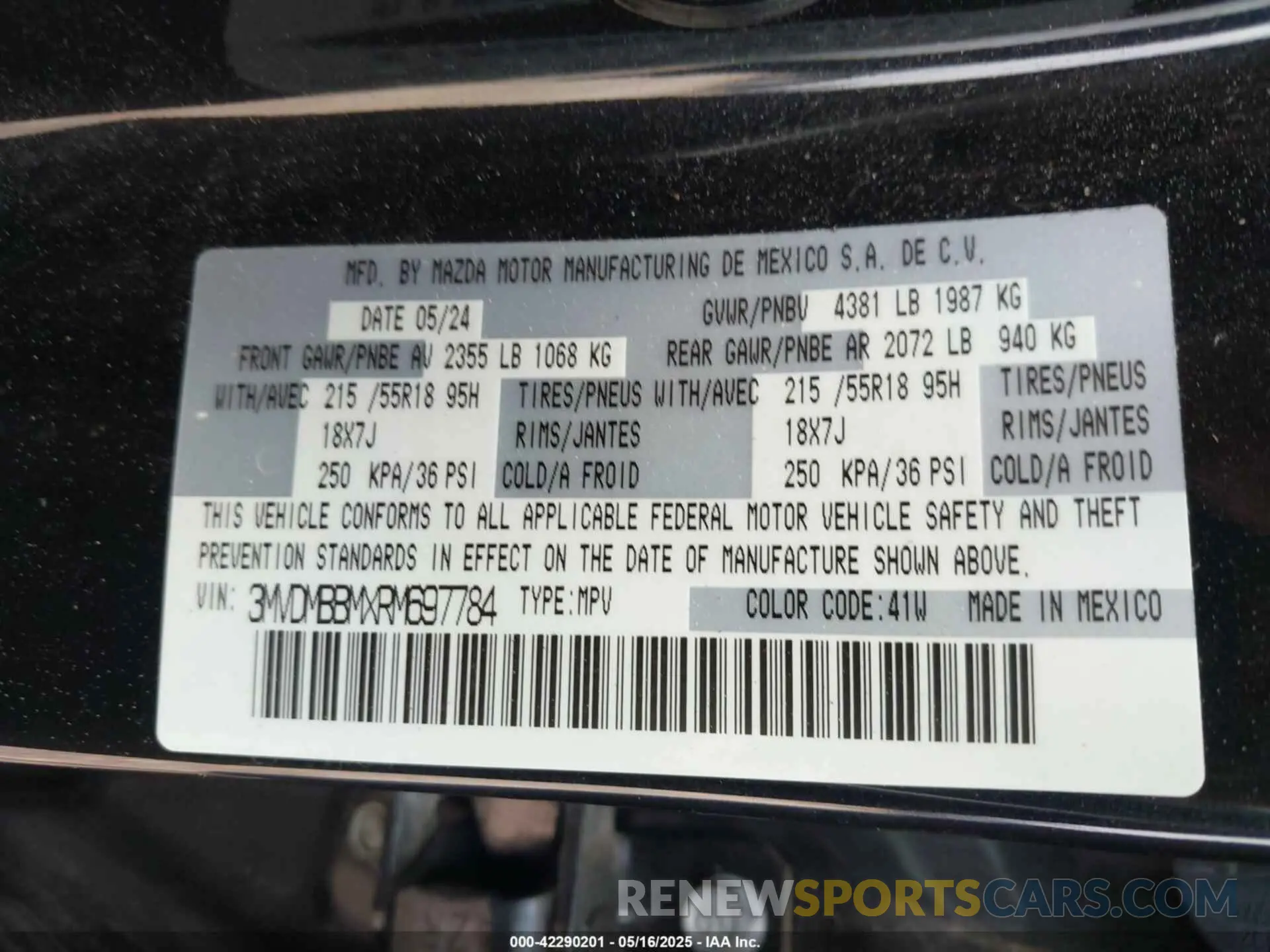 9 Фотография поврежденного автомобиля 3MVDMBBMXRM697784 MAZDA CX-30 2024