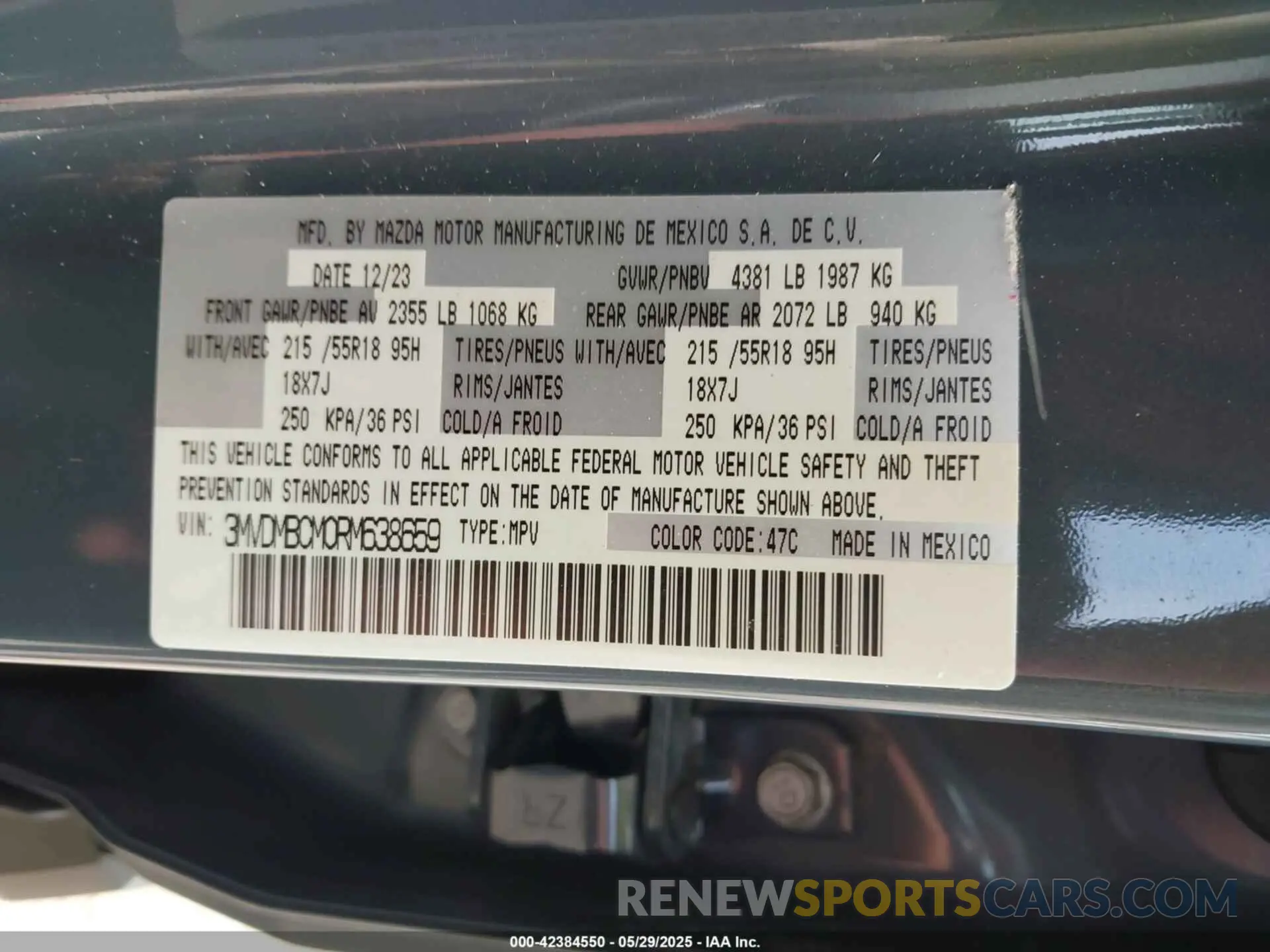 9 Фотография поврежденного автомобиля 3MVDMBCM0RM638659 MAZDA CX-30 2024