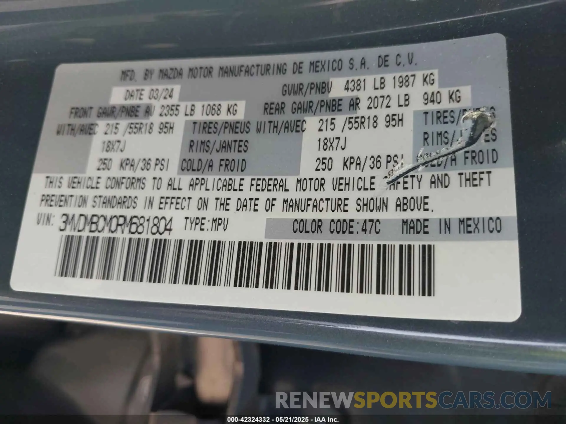 9 Photograph of a damaged car 3MVDMBCM0RM681804 MAZDA CX-30 2024