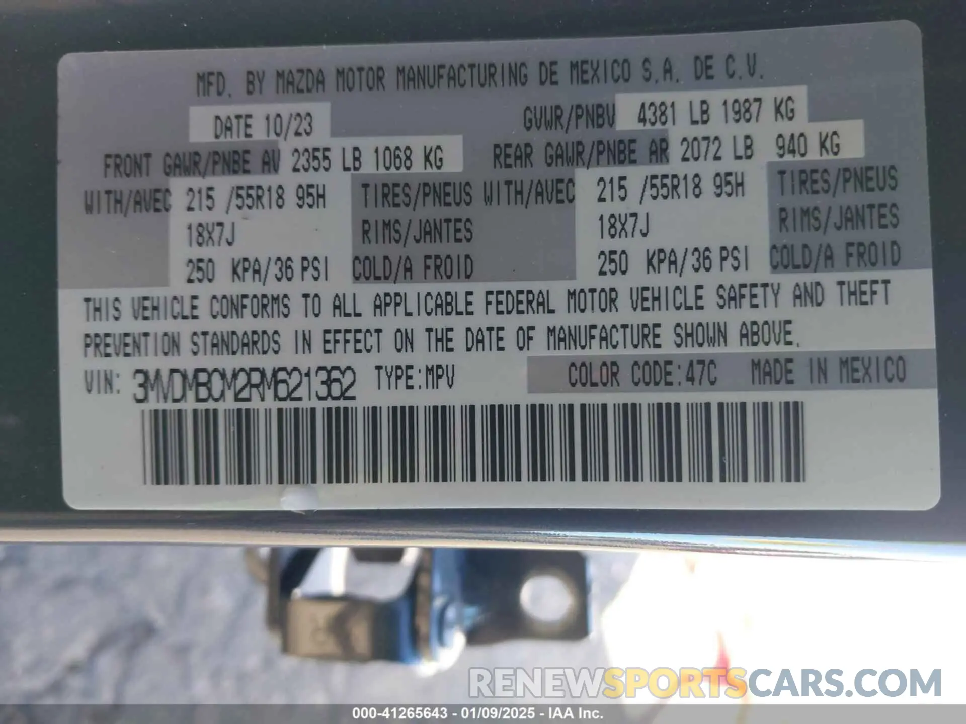 9 Photograph of a damaged car 3MVDMBCM2RM621362 MAZDA CX-30 2024