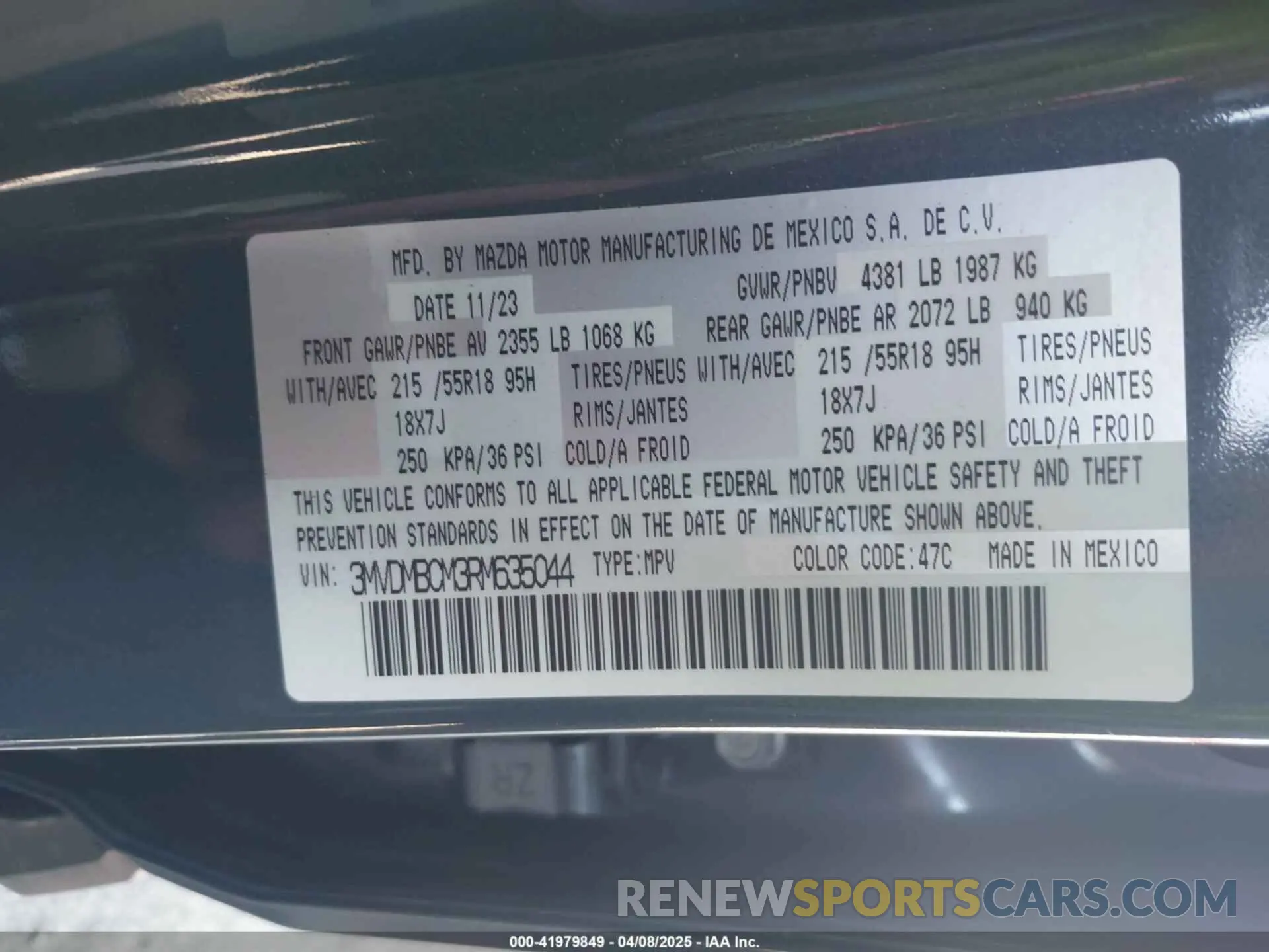 9 Photograph of a damaged car 3MVDMBCM3RM635044 MAZDA CX-30 2024
