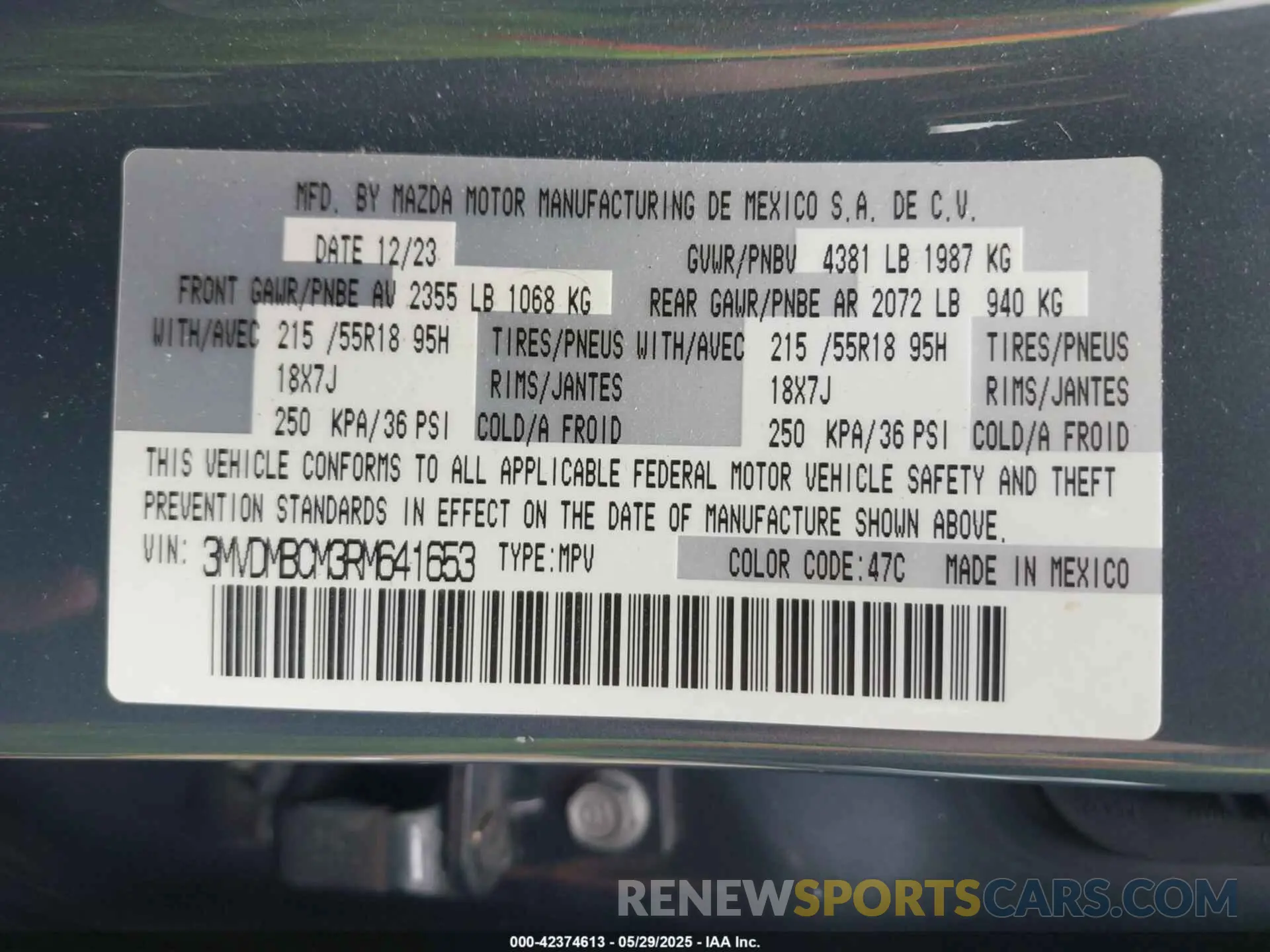 9 Фотография поврежденного автомобиля 3MVDMBCM3RM641653 MAZDA CX-30 2024