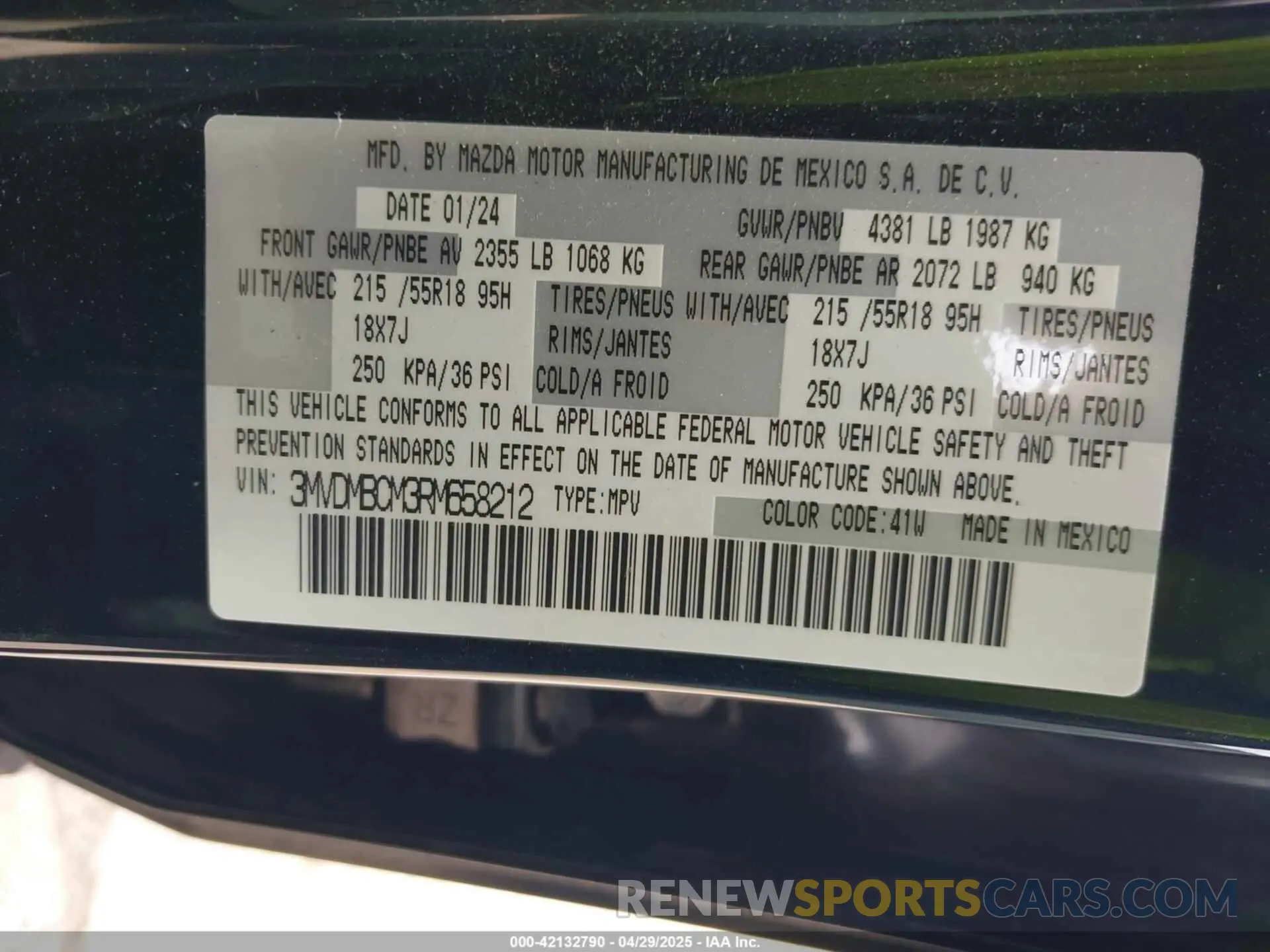 9 Photograph of a damaged car 3MVDMBCM3RM658212 MAZDA CX-30 2024