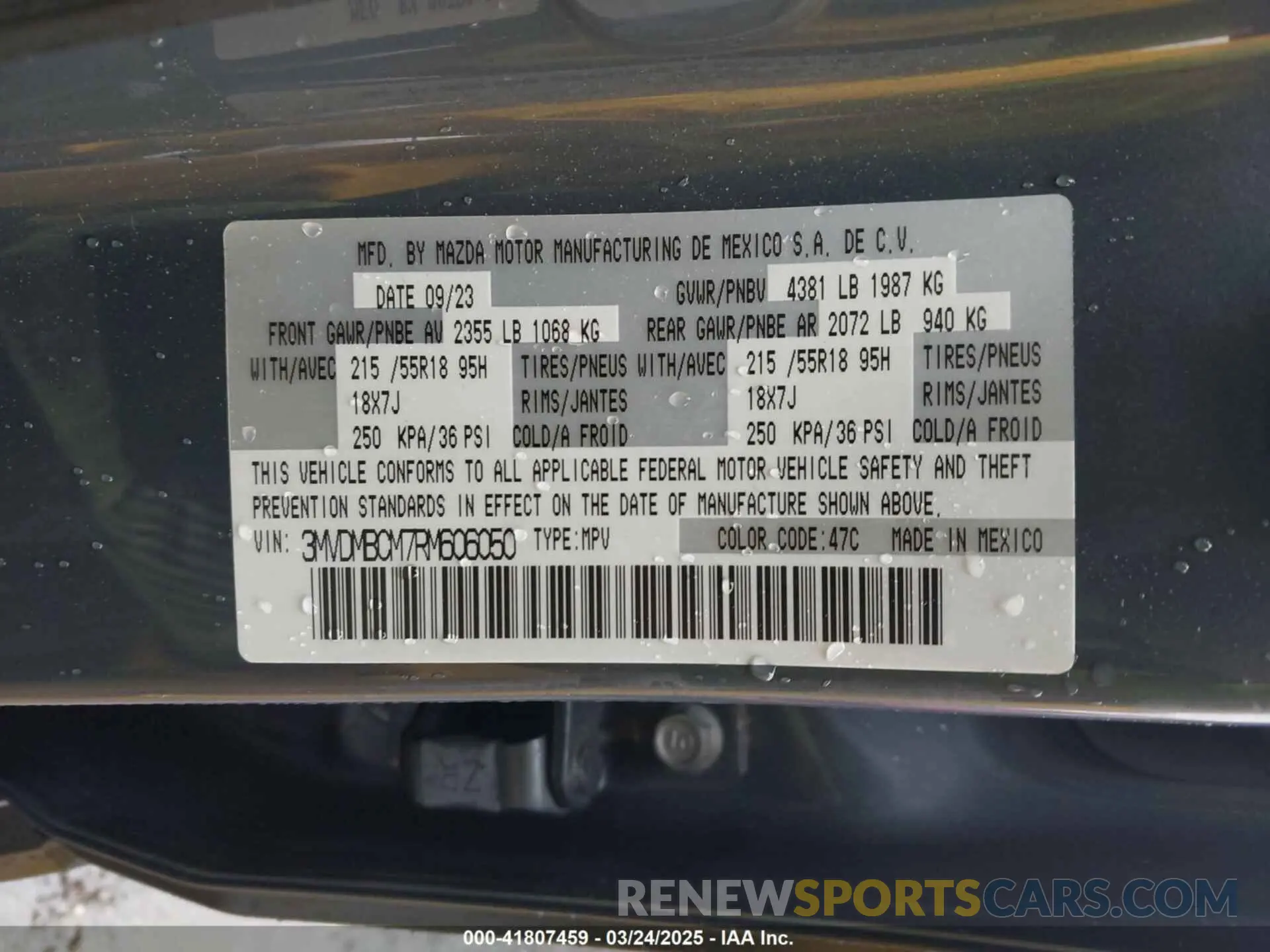 9 Photograph of a damaged car 3MVDMBCM7RM606050 MAZDA CX-30 2024