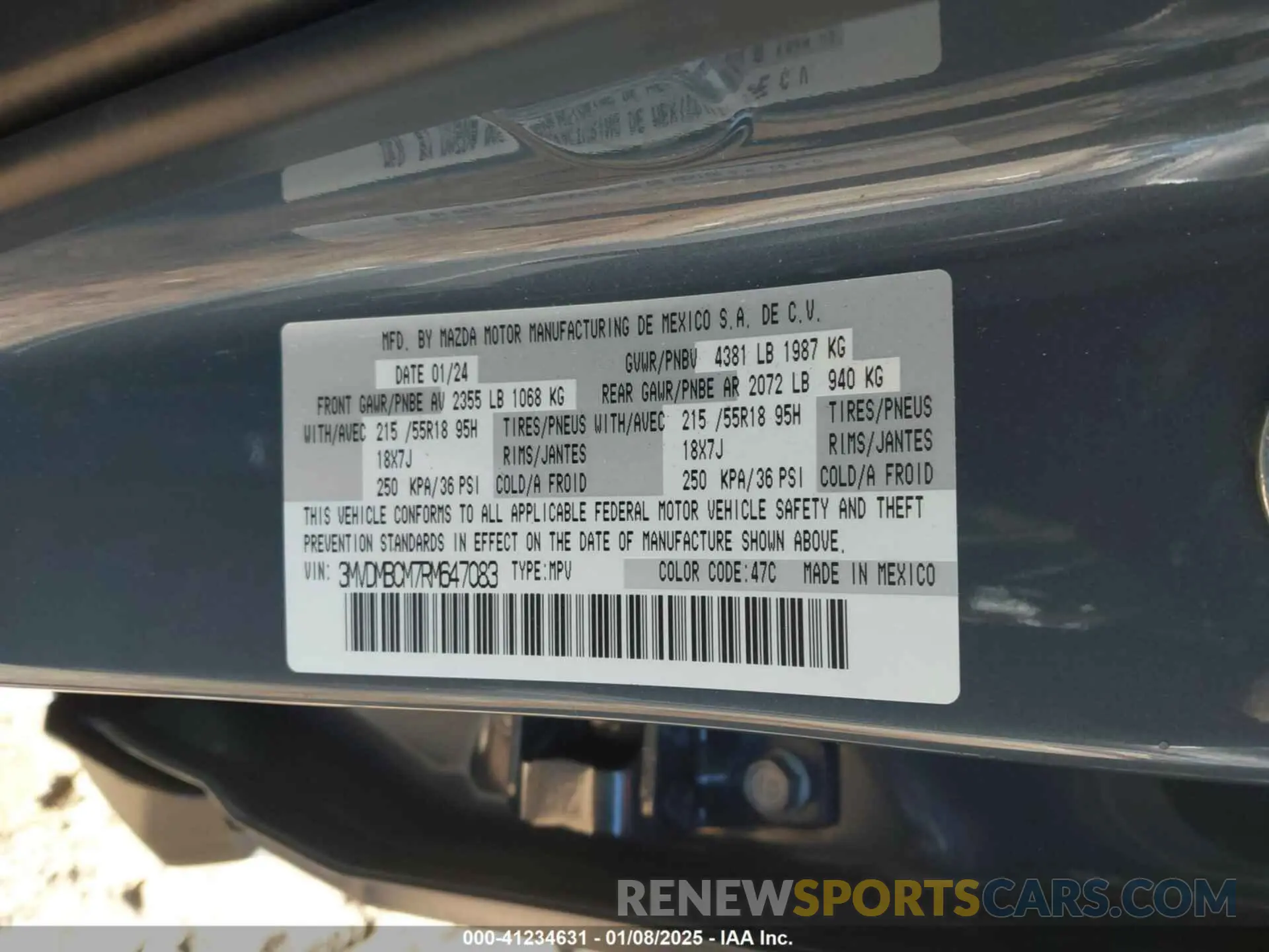 9 Фотография поврежденного автомобиля 3MVDMBCM7RM647083 MAZDA CX-30 2024