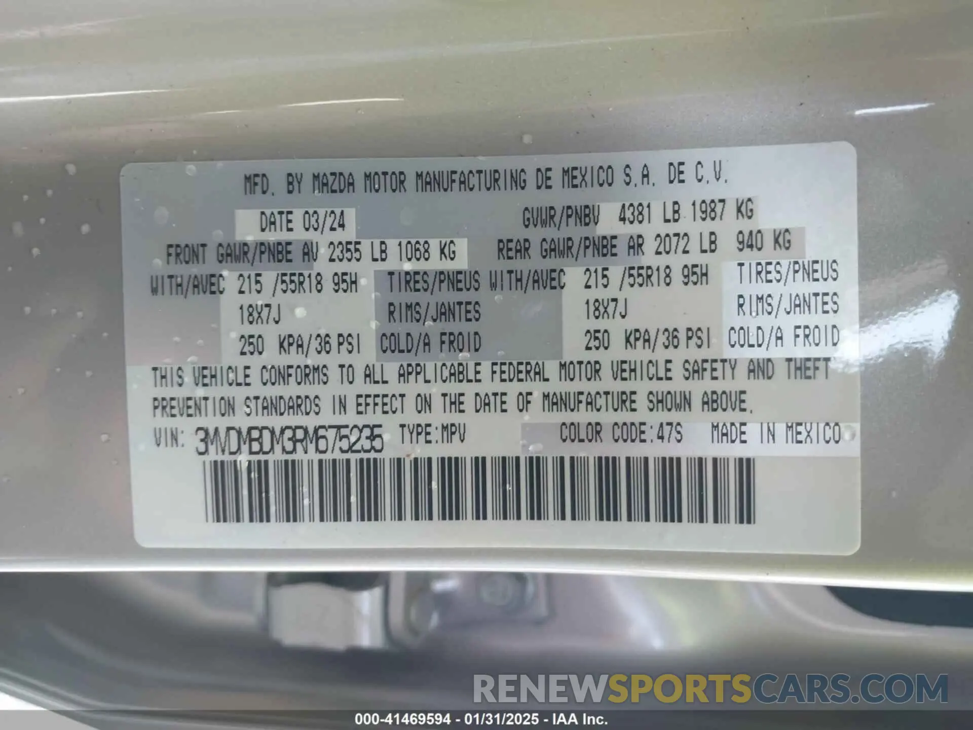 9 Photograph of a damaged car 3MVDMBDM3RM675235 MAZDA CX-30 2024