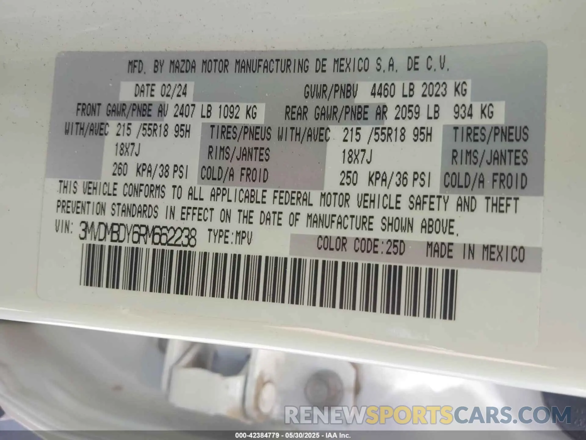 9 Photograph of a damaged car 3MVDMBDY6RM662238 MAZDA CX-30 2024