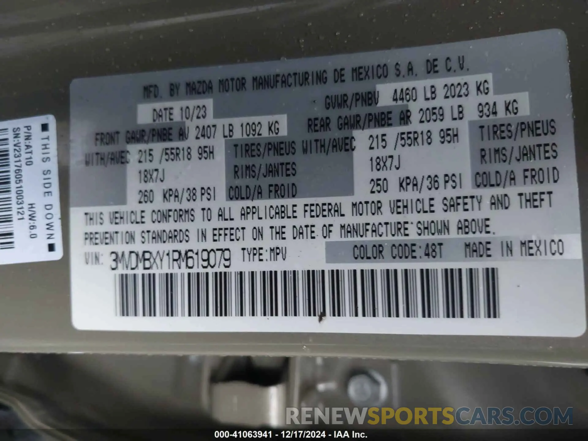 9 Фотография поврежденного автомобиля 3MVDMBXY1RM619079 MAZDA CX-30 2024