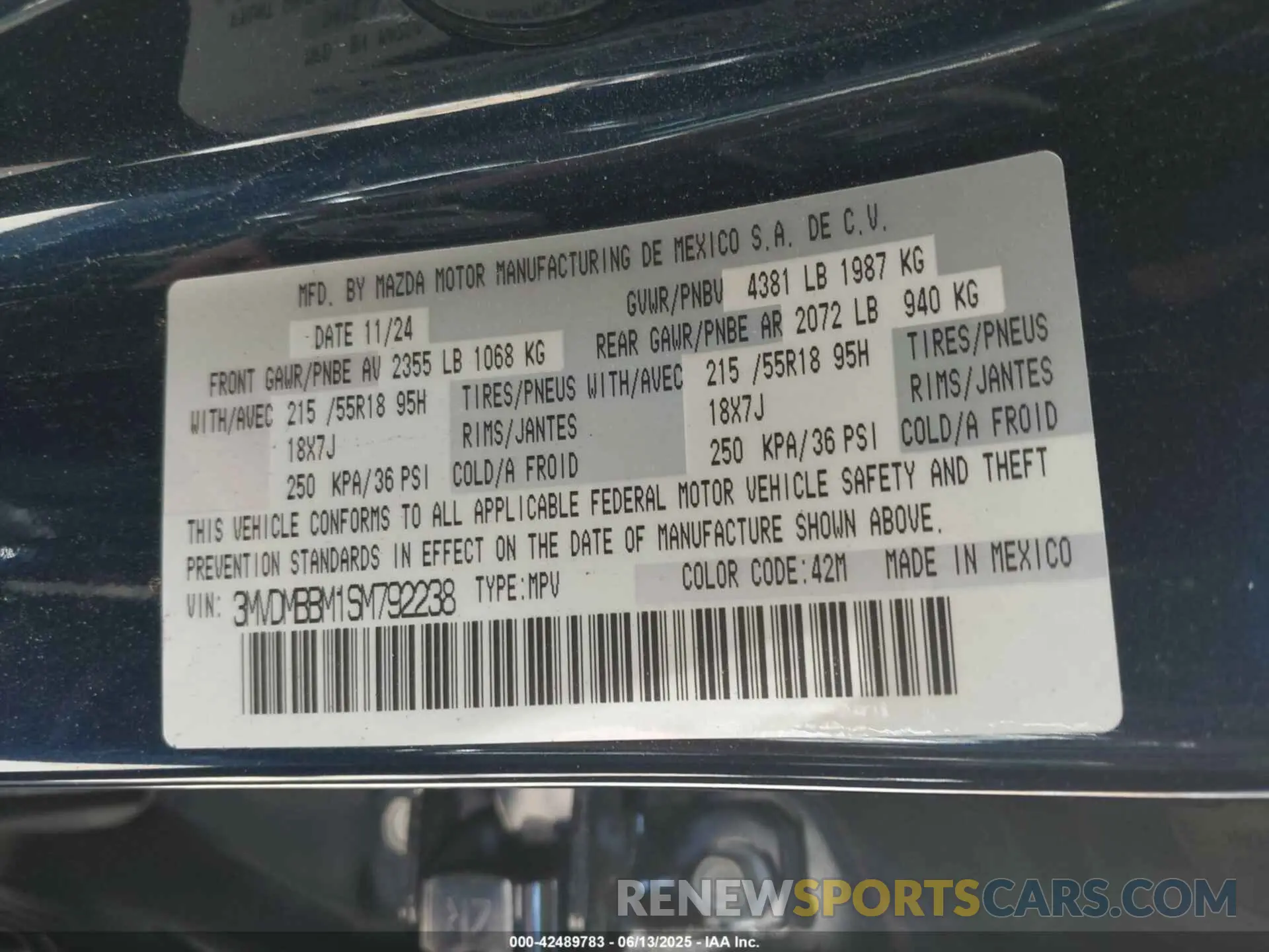 9 Photograph of a damaged car 3MVDMBBM1SM792238 MAZDA CX-30 2025