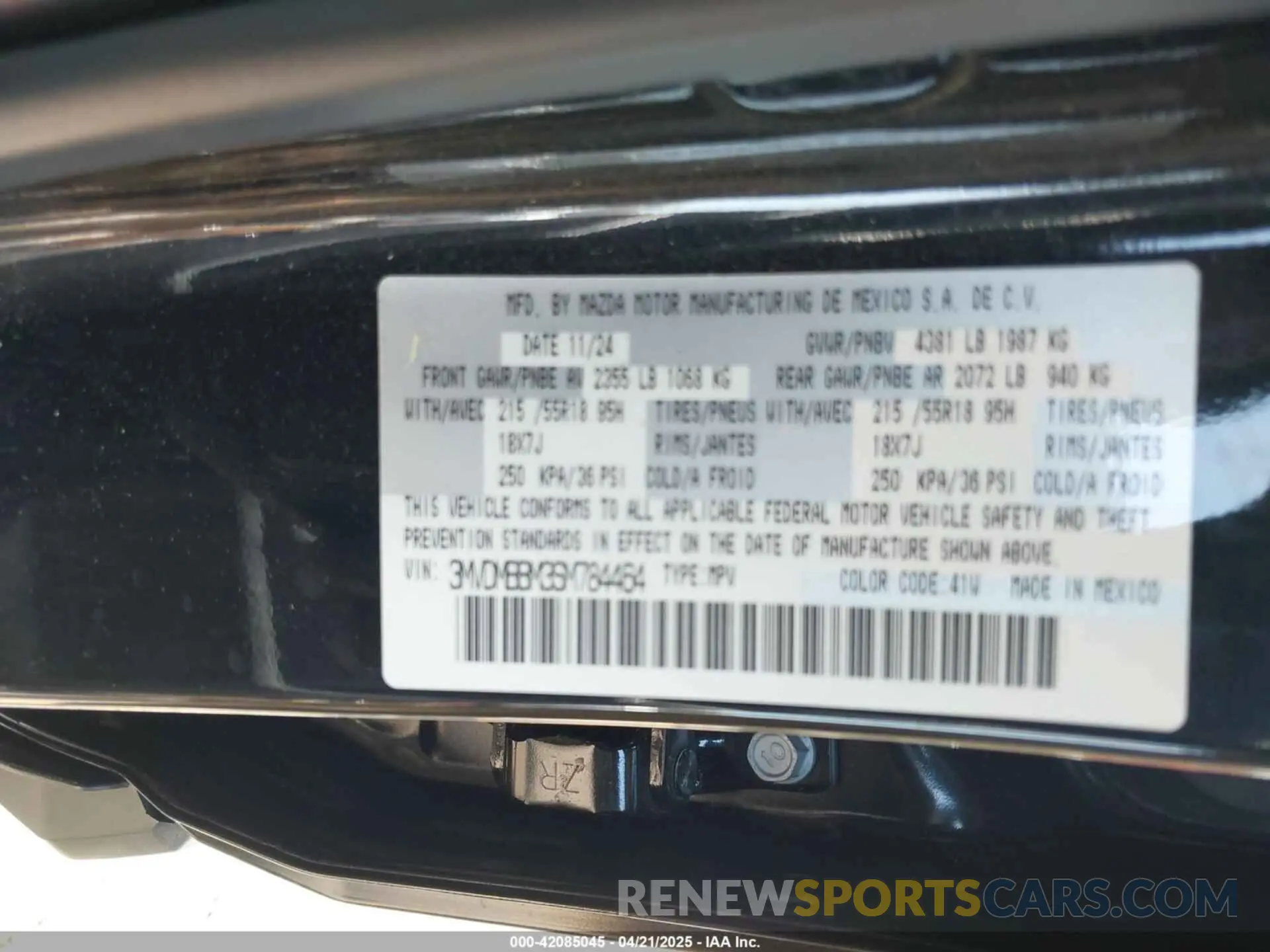 9 Фотография поврежденного автомобиля 3MVDMBBM3SM784464 MAZDA CX-30 2025