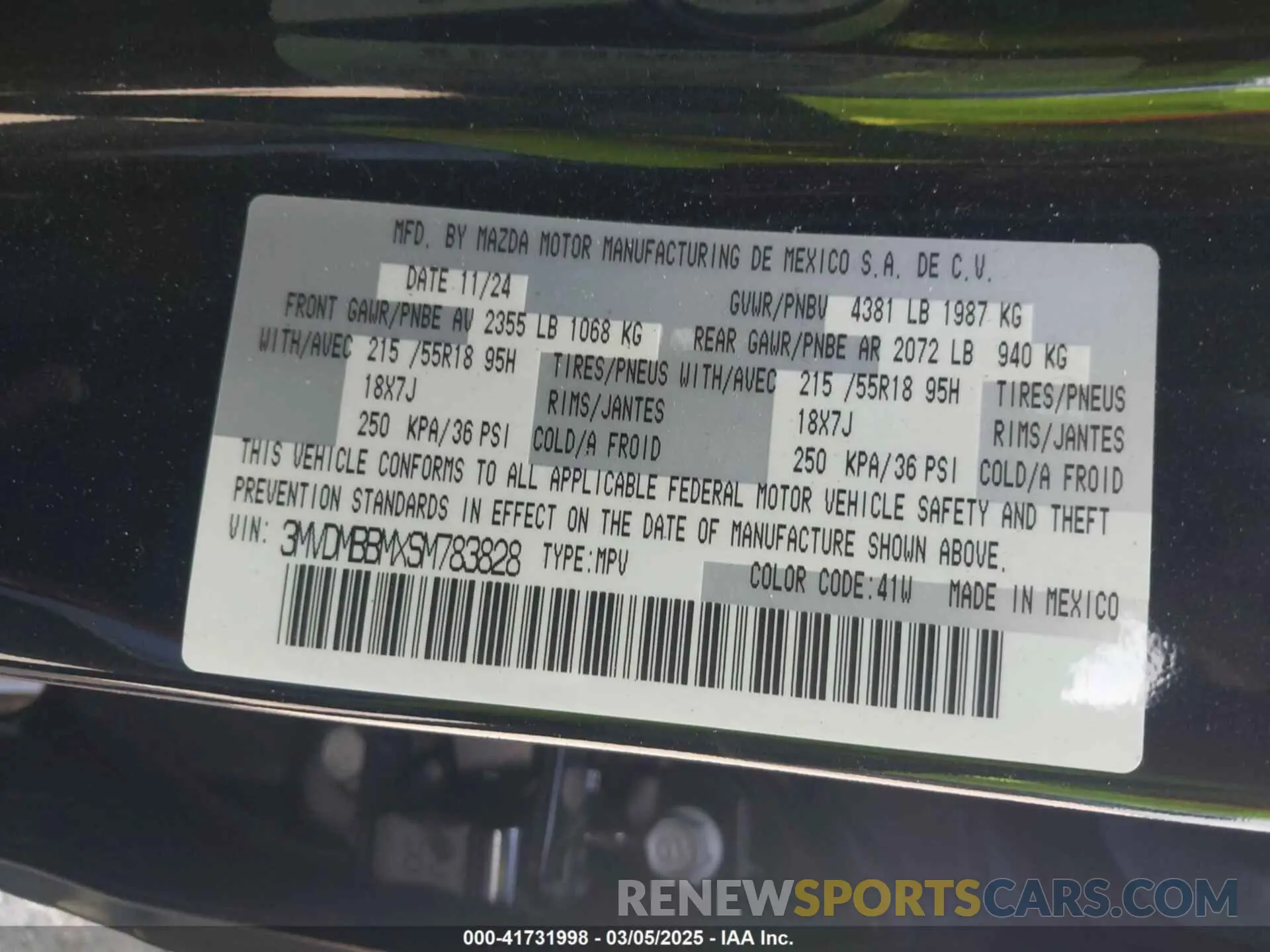 9 Photograph of a damaged car 3MVDMBBMXSM783828 MAZDA CX-30 2025