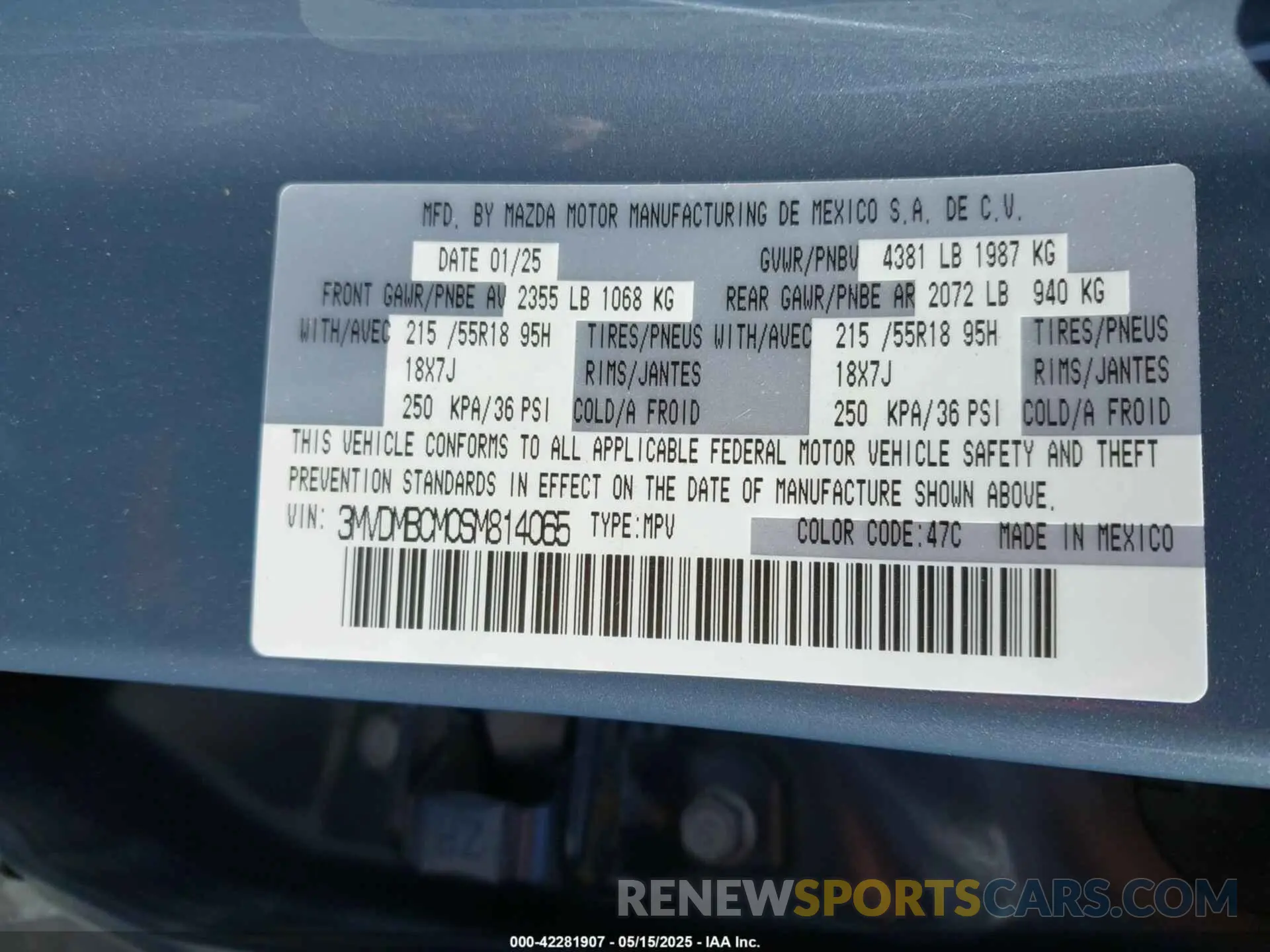 9 Photograph of a damaged car 3MVDMBCM0SM814065 MAZDA CX-30 2025
