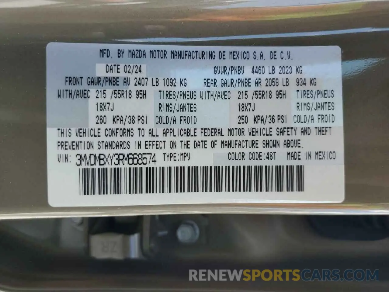 12 Фотография поврежденного автомобиля 3MVDMBXY3RM668574 MAZDA CX-30 CARB 2024