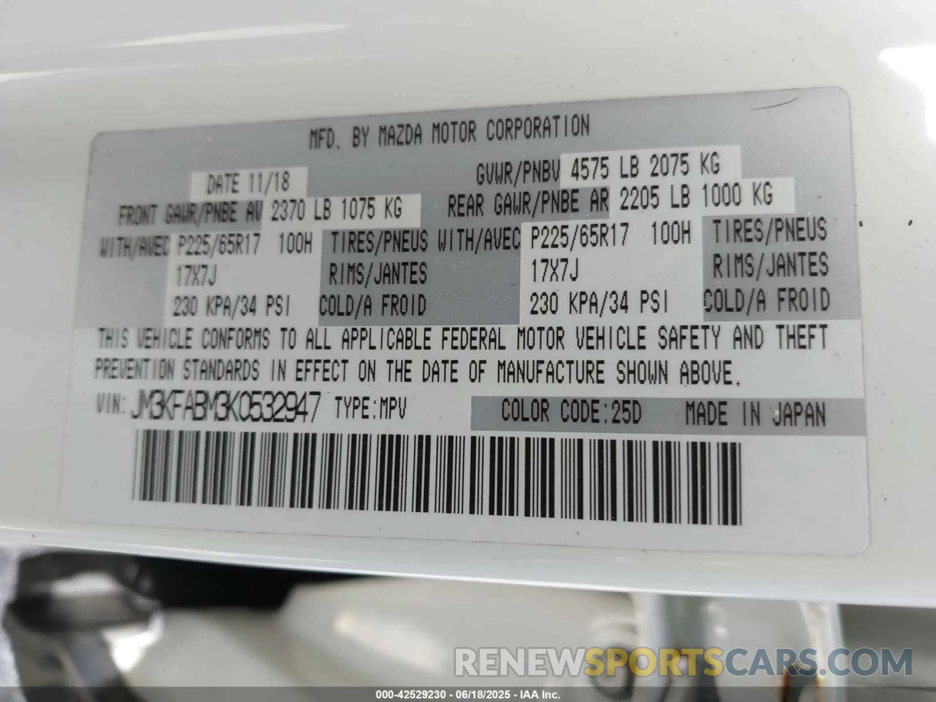 9 Фотография поврежденного автомобиля JM3KFABM3K0532947 MAZDA CX-5 2019
