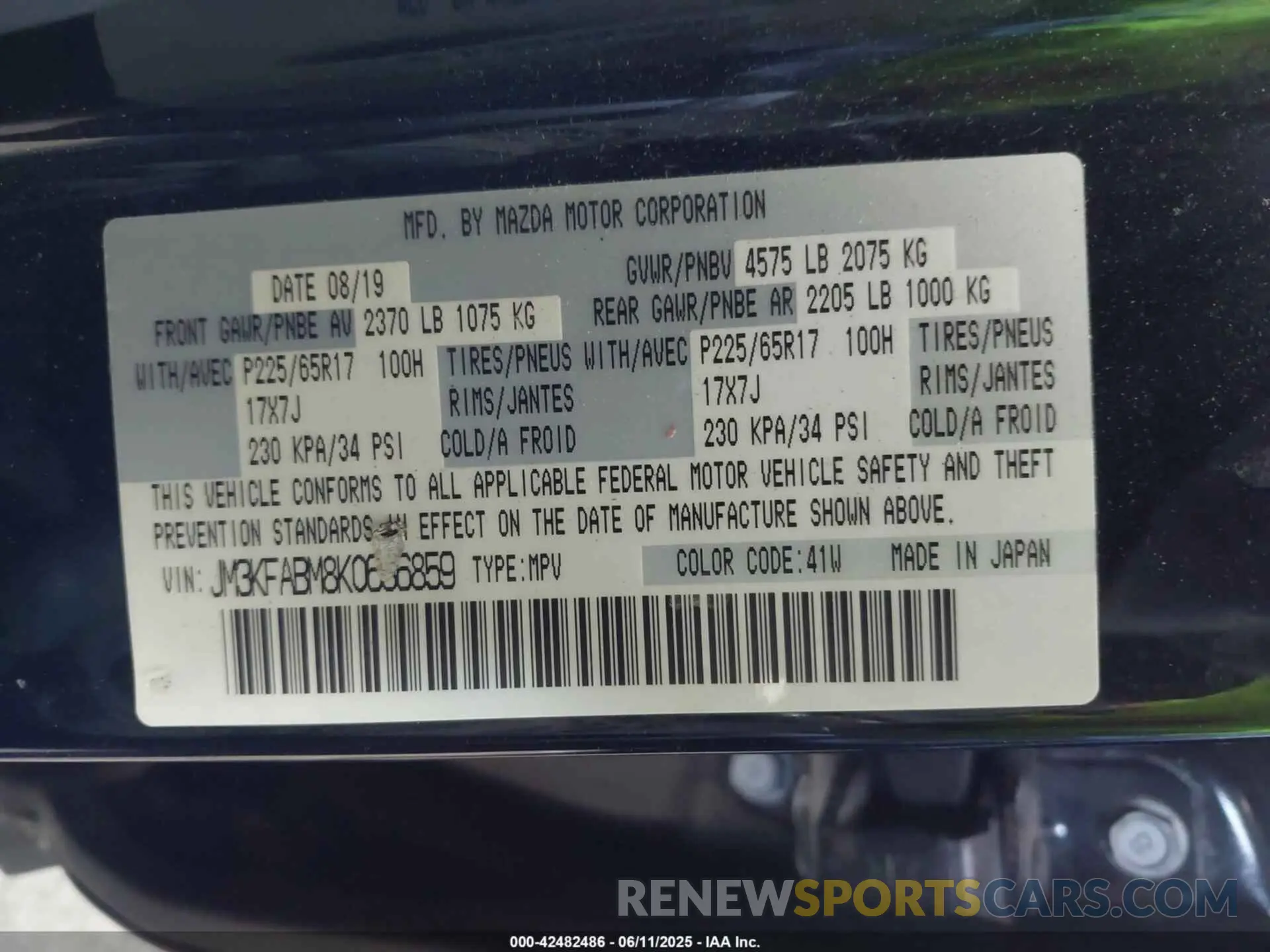 9 Фотография поврежденного автомобиля JM3KFABM8K0686859 MAZDA CX-5 2019