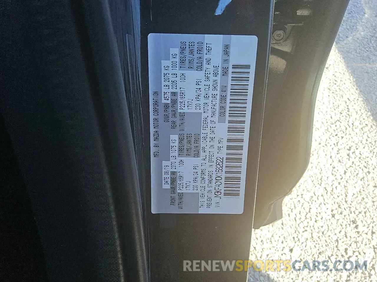 13 Фотография поврежденного автомобиля JM3KFACM0K1682622 MAZDA CX-5 2019