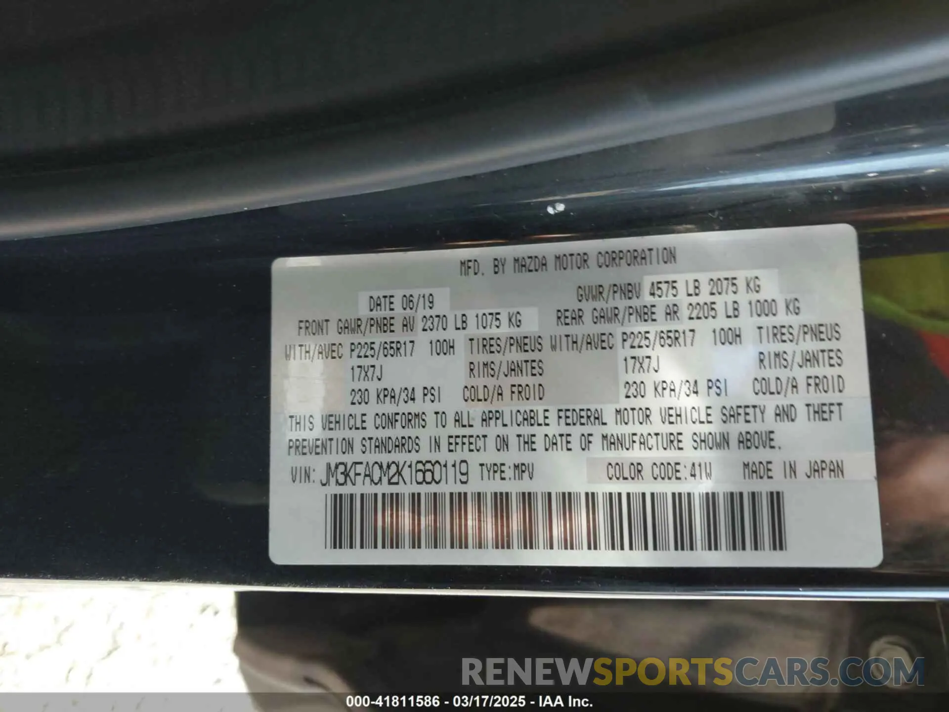 9 Фотография поврежденного автомобиля JM3KFACM2K1660119 MAZDA CX-5 2019