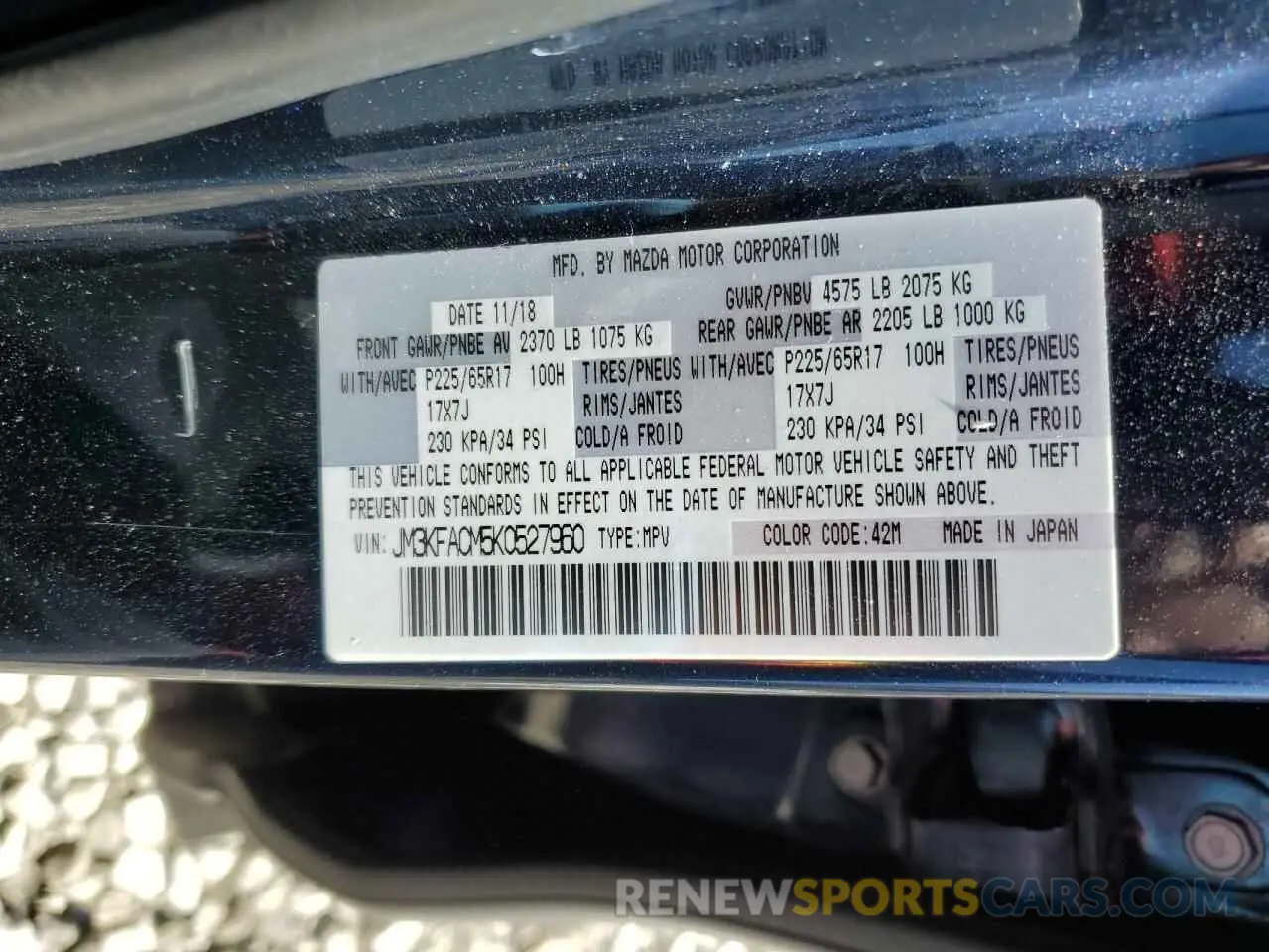 15 Photograph of a damaged car JM3KFACM5K0527960 MAZDA CX-5 2019