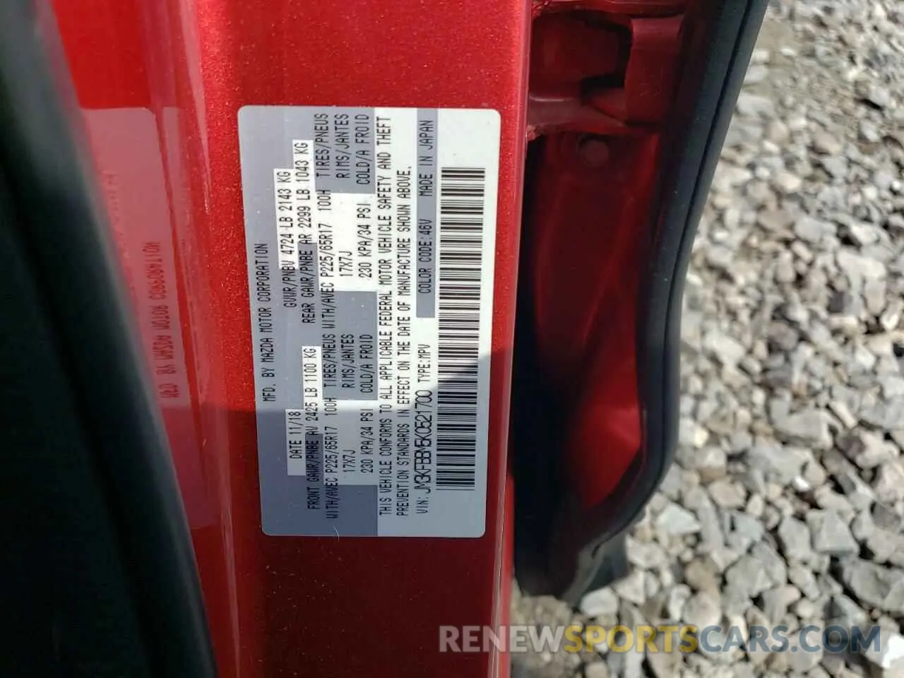13 Photograph of a damaged car JM3KFBBM5K0521700 MAZDA CX-5 2019