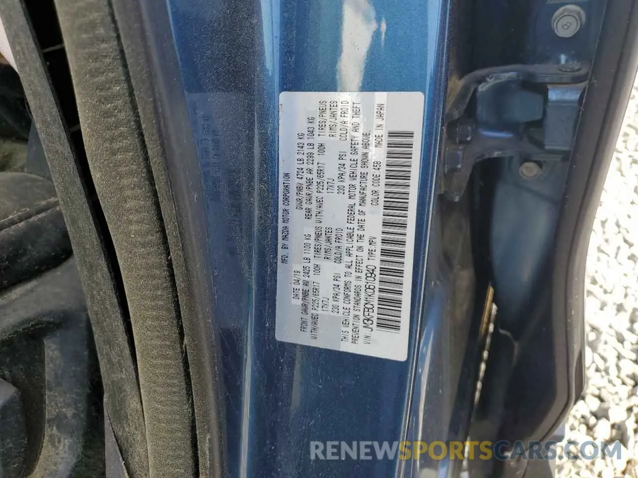 13 Photograph of a damaged car JM3KFBCM1K0610940 MAZDA CX-5 2019